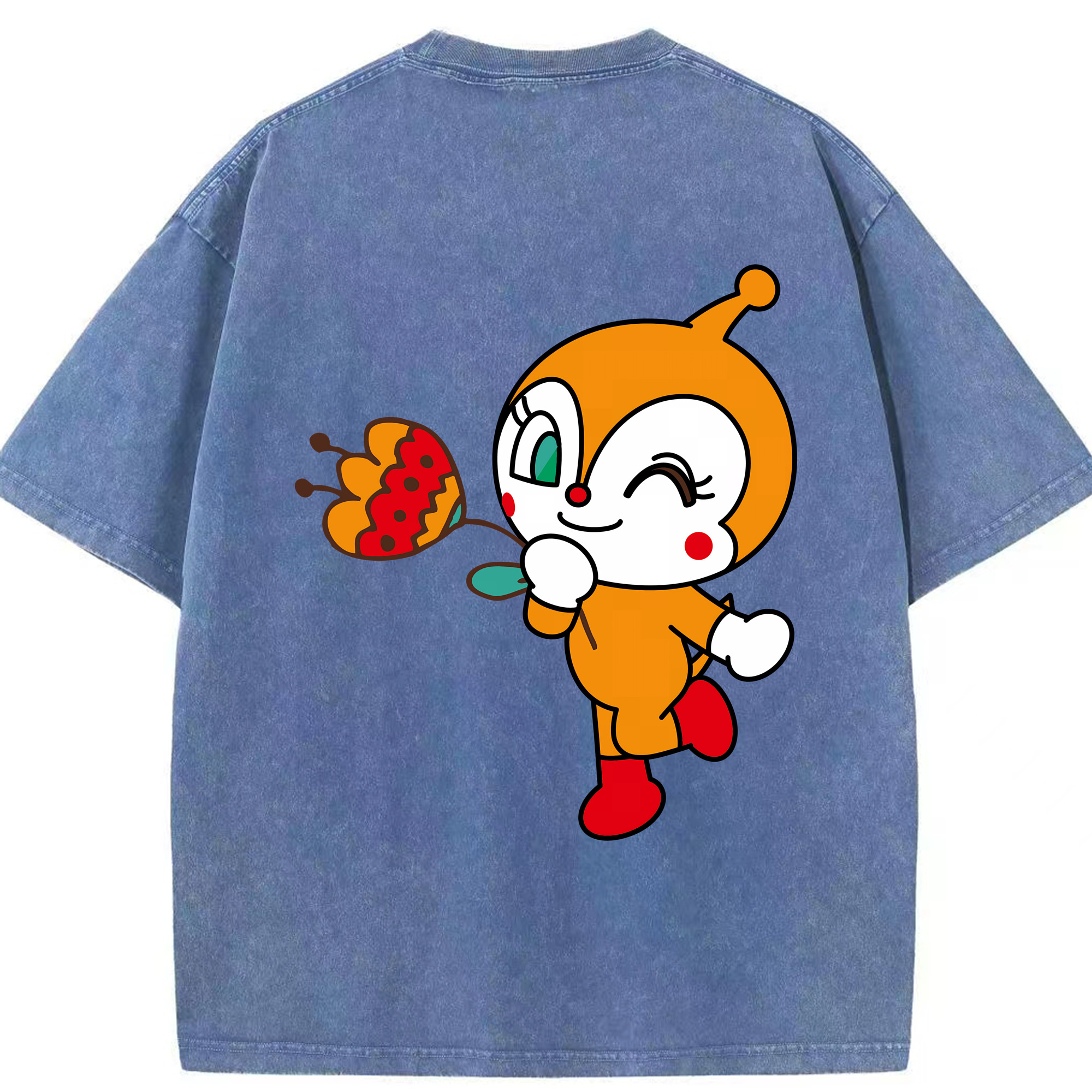 （画像用） アンパンマン Anpanman 綿100% ヴィンテージ風 半袖Tシャツ（背面プリント）