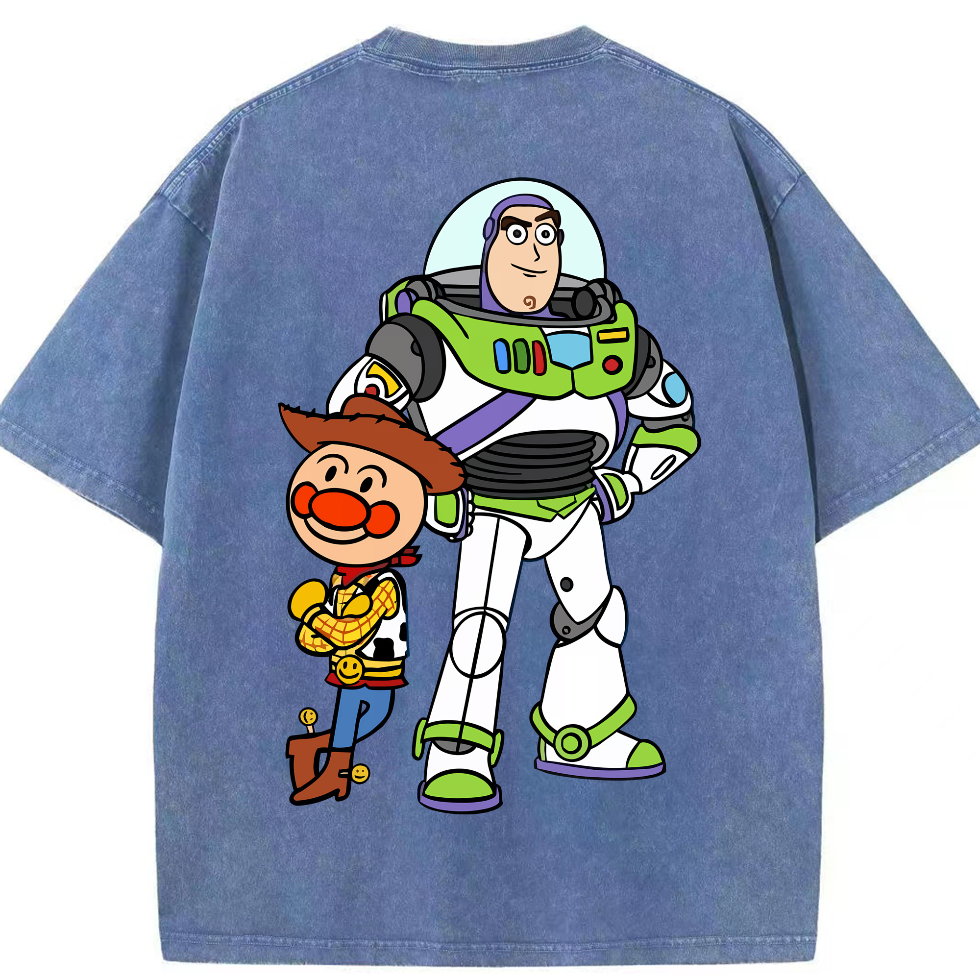 （画像用） アンパンマン Anpanman 綿100% ヴィンテージ風 半袖Tシャツ（背面プリント）