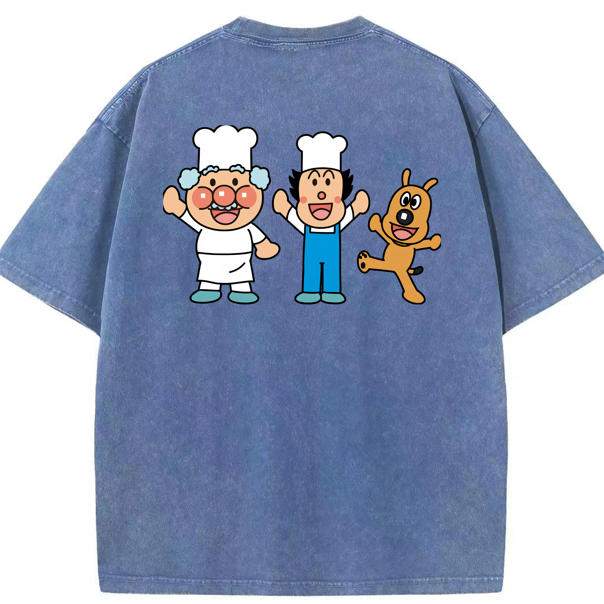 （画像用） アンパンマン Anpanman 綿100% ヴィンテージ風 半袖Tシャツ（背面プリント）
