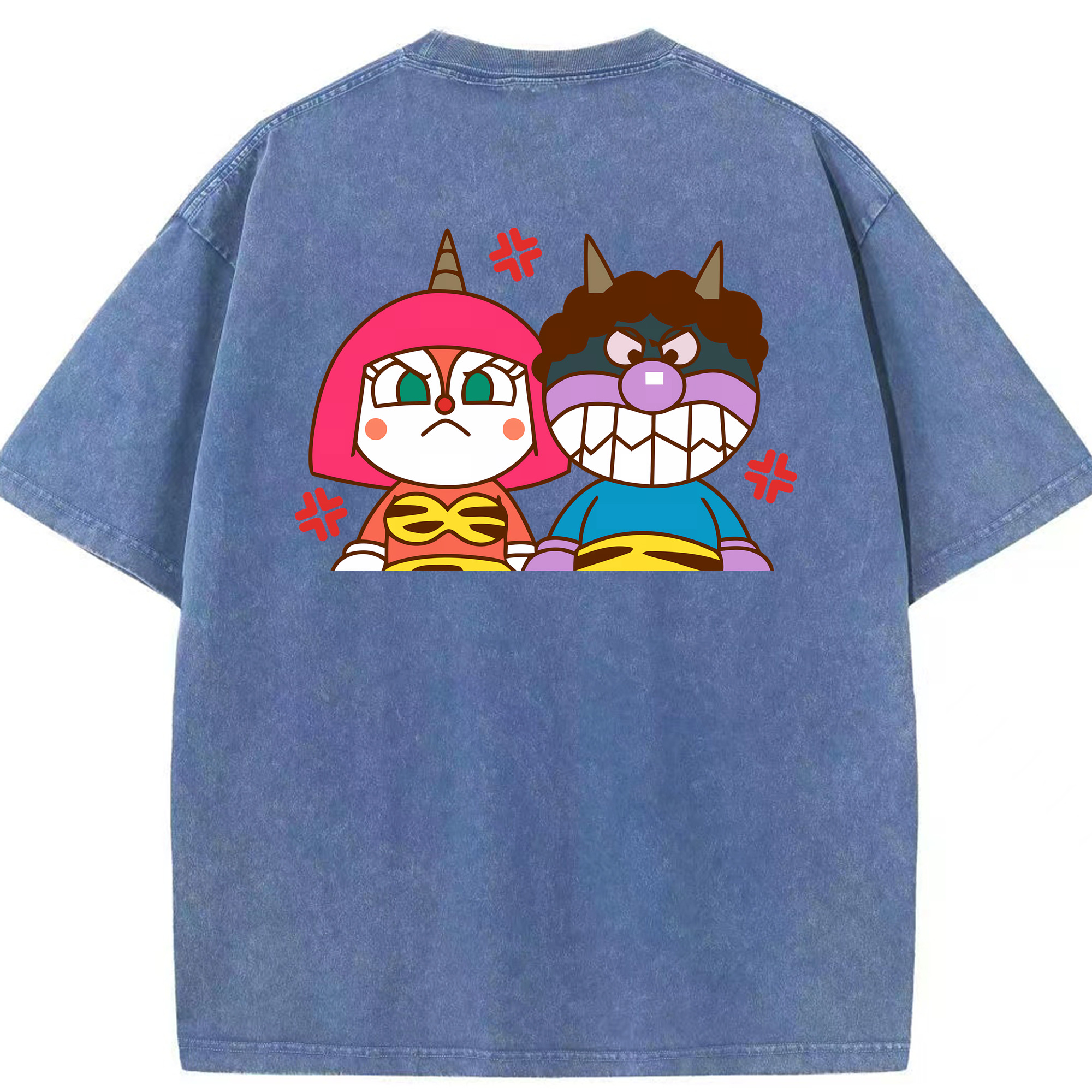 （画像用） アンパンマン Anpanman 綿100% ヴィンテージ風 半袖Tシャツ（背面プリント）