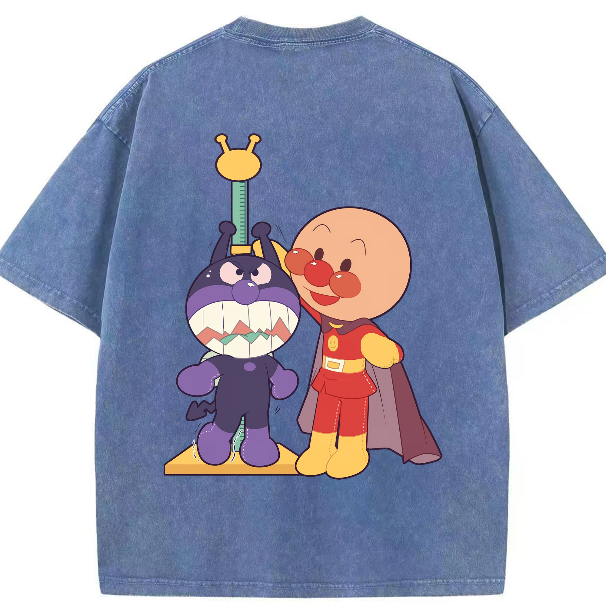 （画像用） アンパンマン Anpanman 綿100% ヴィンテージ風 半袖Tシャツ（背面プリント）
