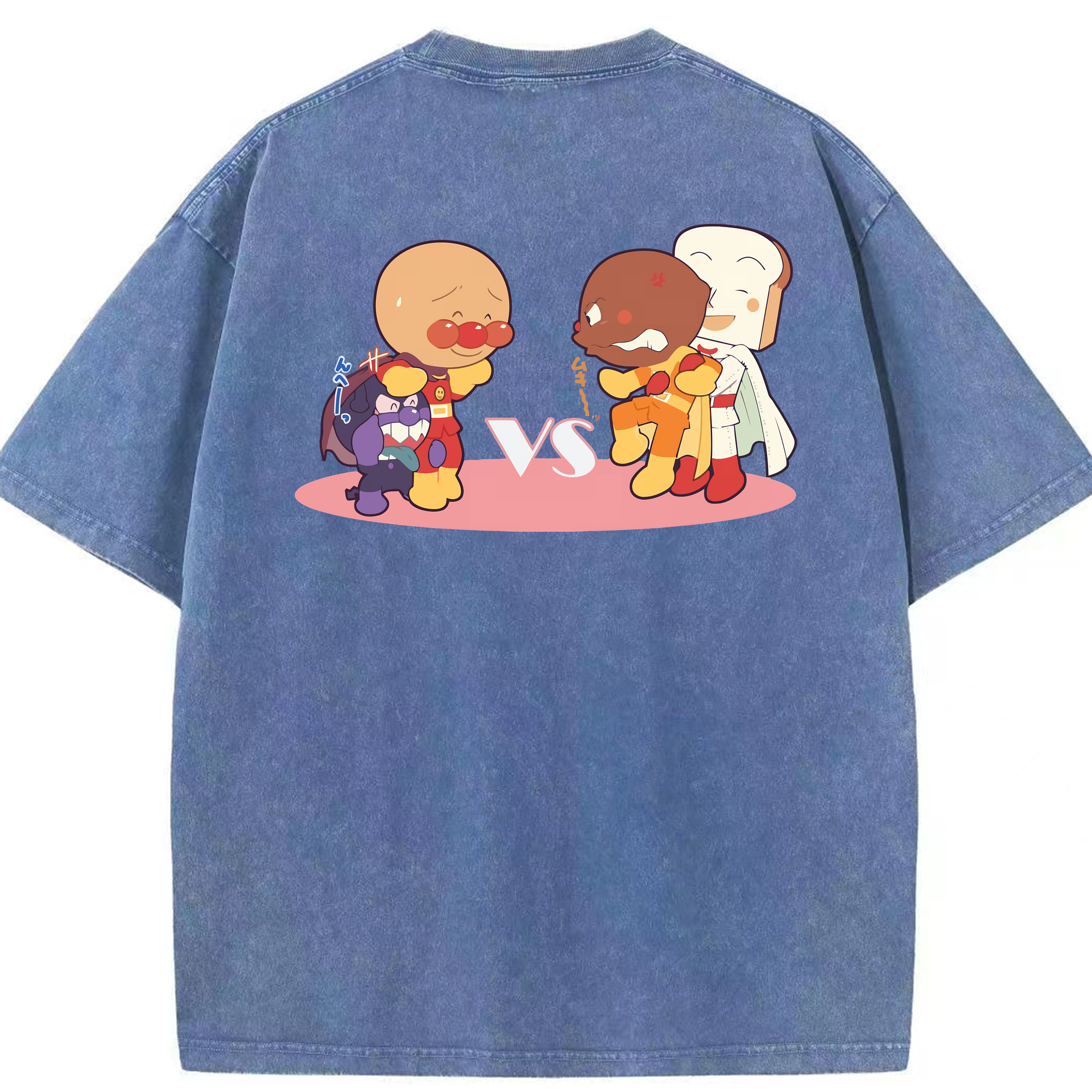 （画像用） アンパンマン Anpanman 綿100% ヴィンテージ風 半袖Tシャツ（背面プリント）