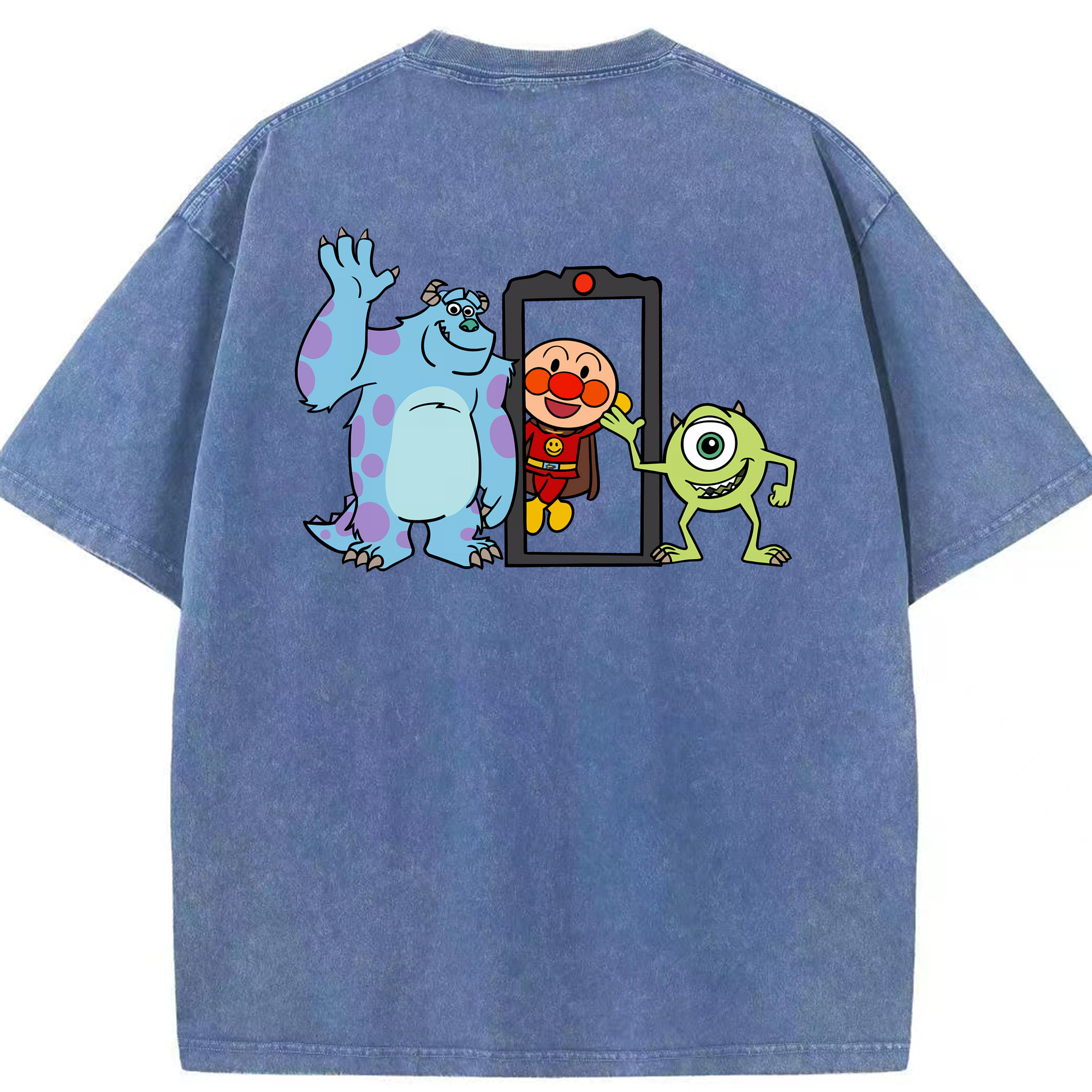 （画像用） アンパンマン Anpanman 綿100% ヴィンテージ風 半袖Tシャツ（背面プリント）