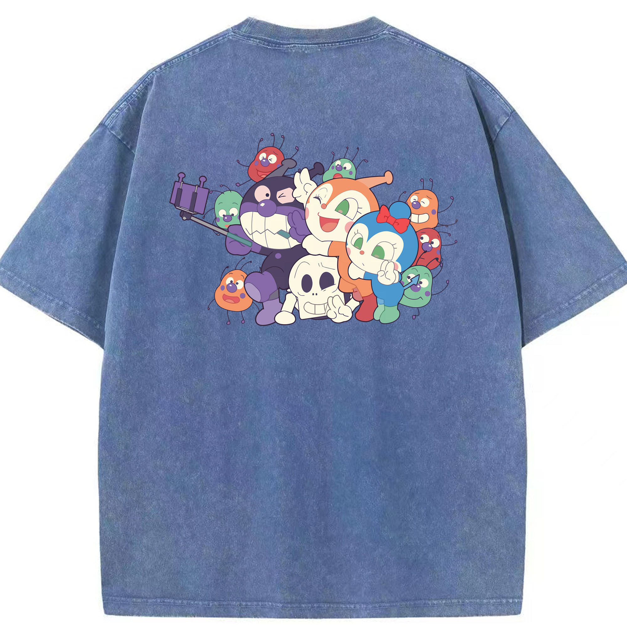 （画像用） アンパンマン Anpanman 綿100% ヴィンテージ風 半袖Tシャツ（背面プリント）