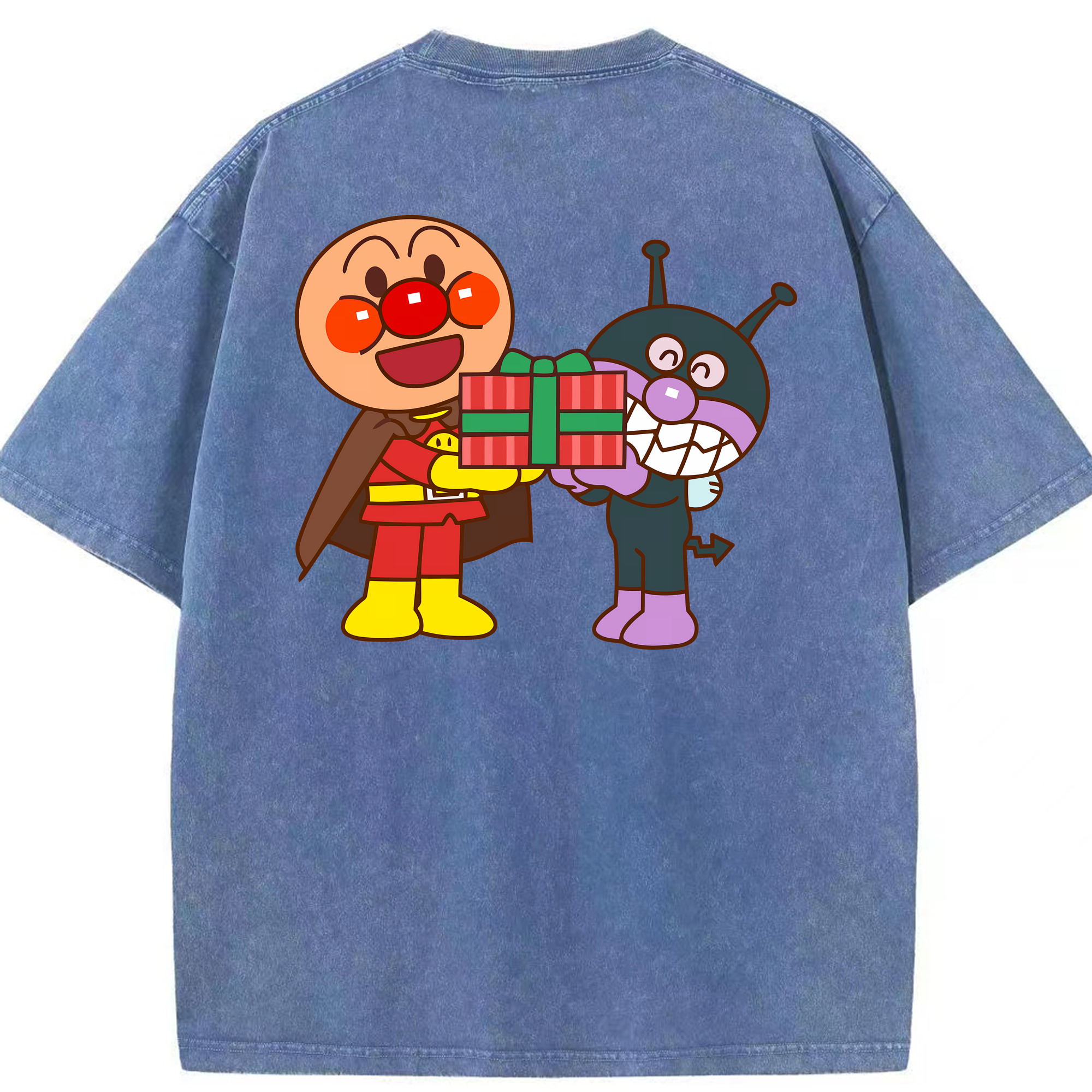 （画像用） アンパンマン Anpanman 綿100% ヴィンテージ風 半袖Tシャツ（背面プリント）