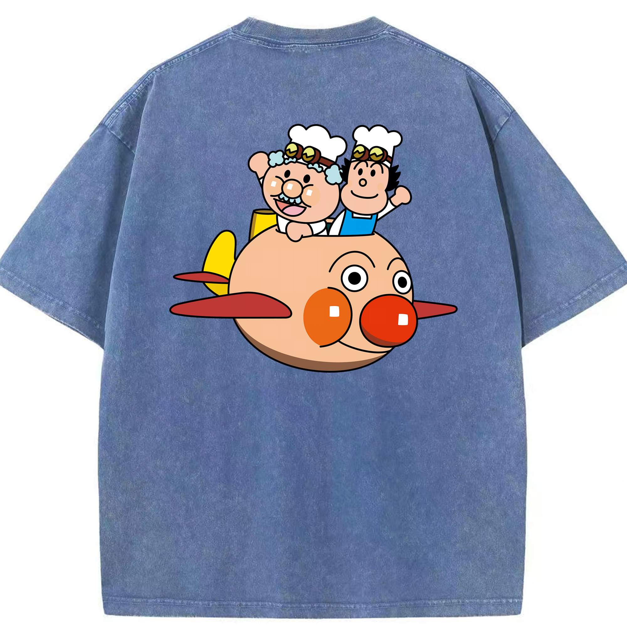 （画像用） アンパンマン Anpanman 綿100% ヴィンテージ風 半袖Tシャツ（背面プリント）