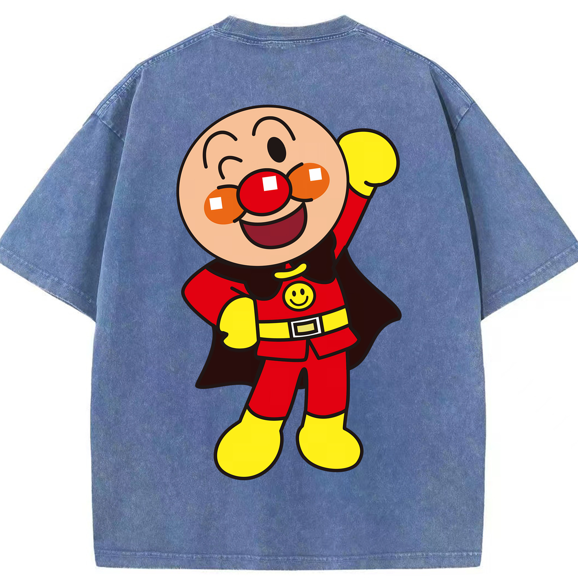 （画像用） アンパンマン Anpanman 綿100% ヴィンテージ風 半袖Tシャツ（背面プリント）