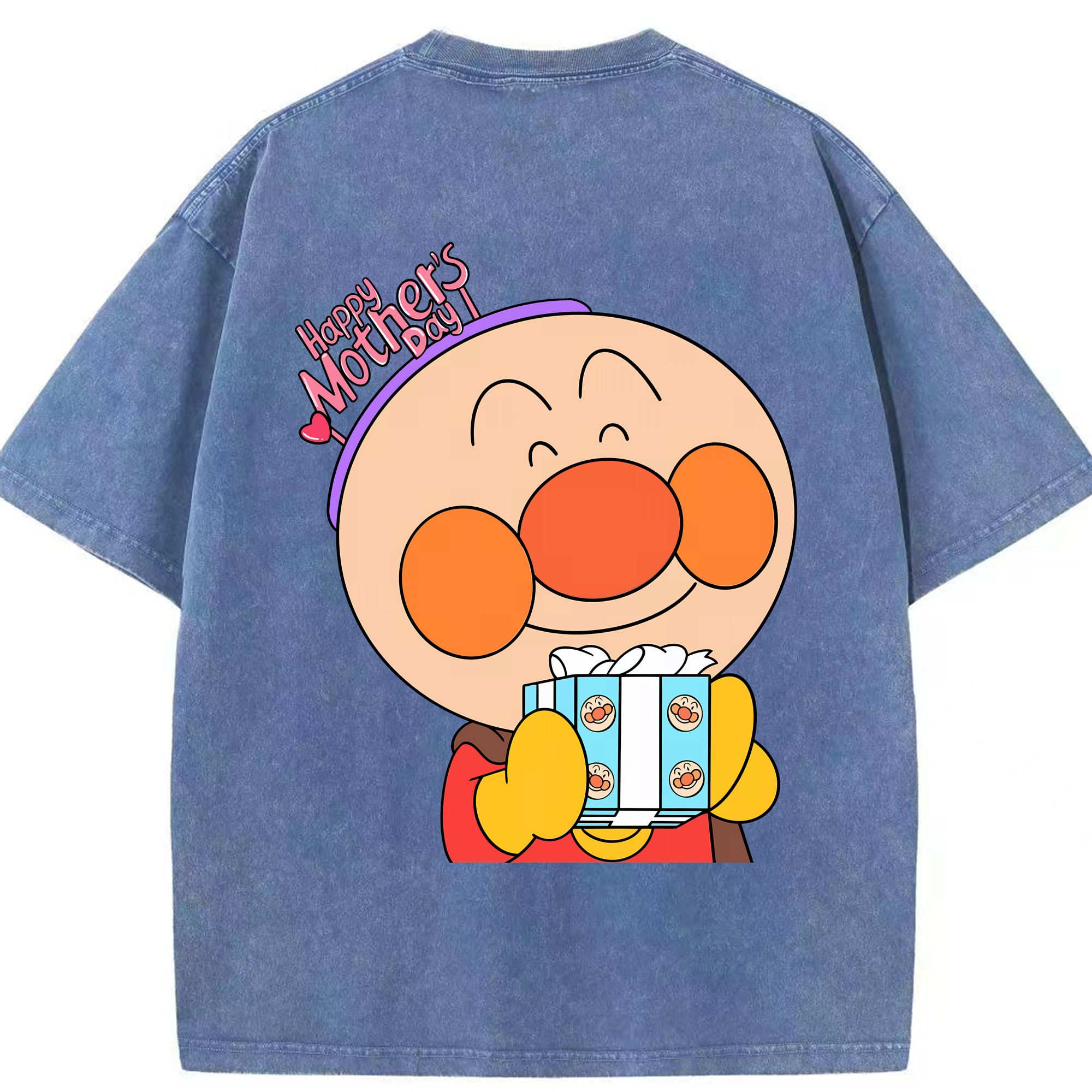 （画像用） アンパンマン Anpanman 綿100% ヴィンテージ風 半袖Tシャツ（背面プリント）