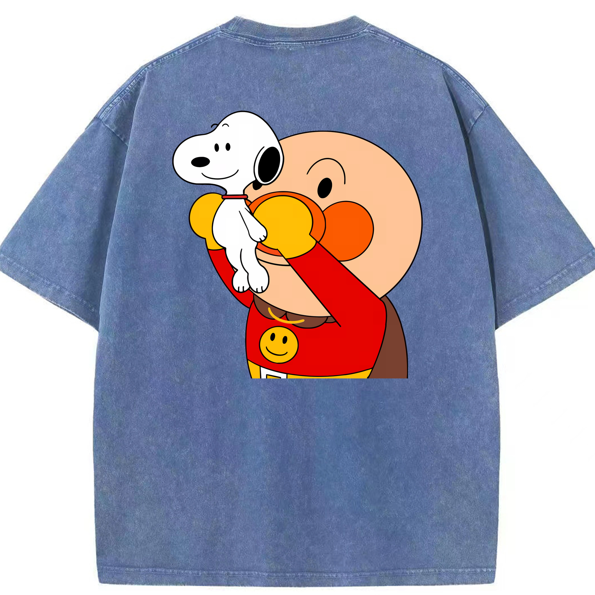 （画像用） アンパンマン Anpanman 綿100% ヴィンテージ風 半袖Tシャツ（背面プリント）