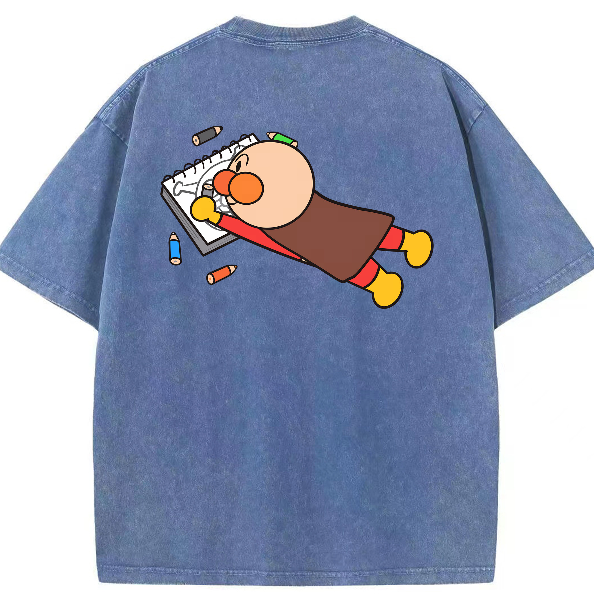 （画像用） アンパンマン Anpanman 綿100% ヴィンテージ風 半袖Tシャツ（背面プリント）