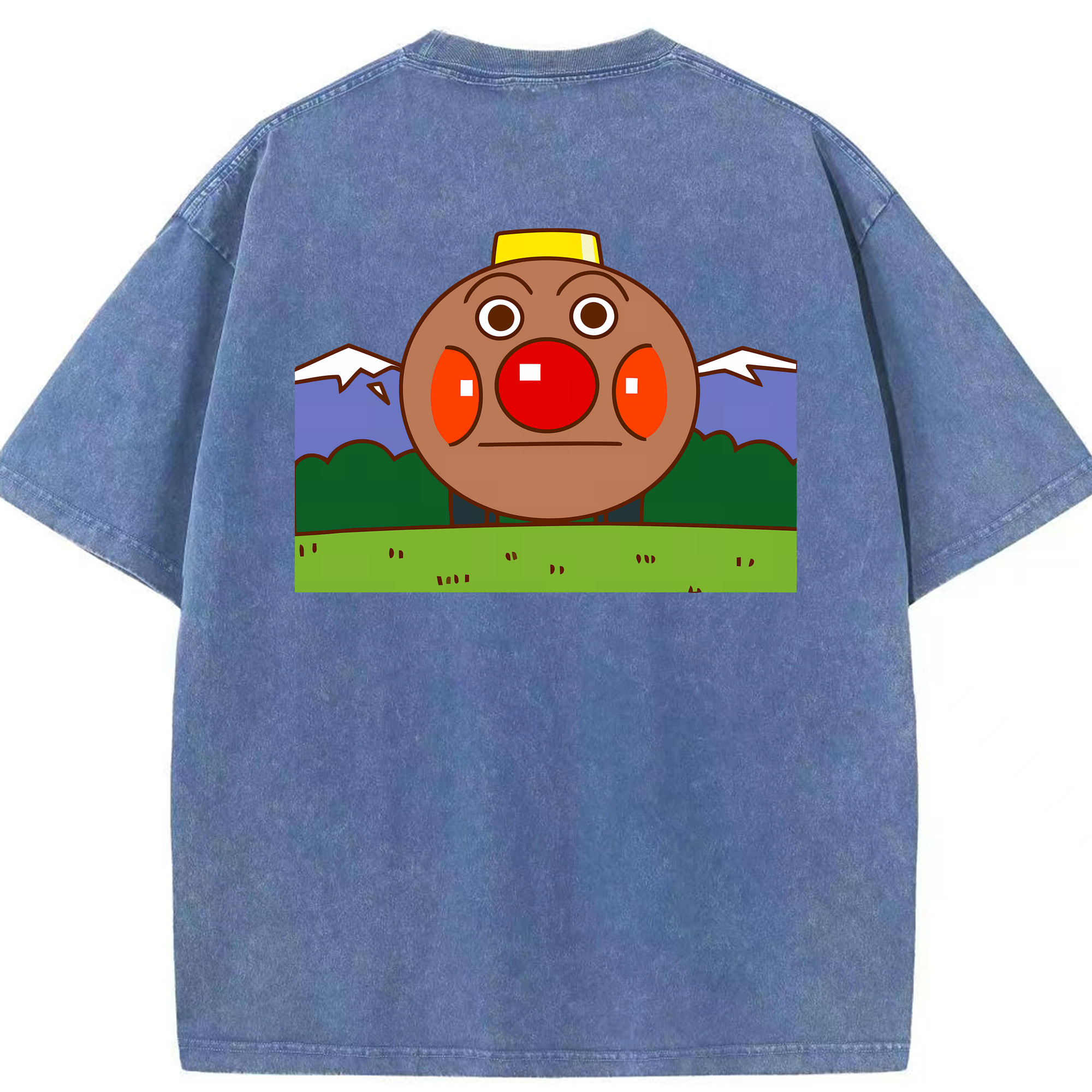 （画像用） アンパンマン Anpanman 綿100% ヴィンテージ風 半袖Tシャツ（背面プリント）