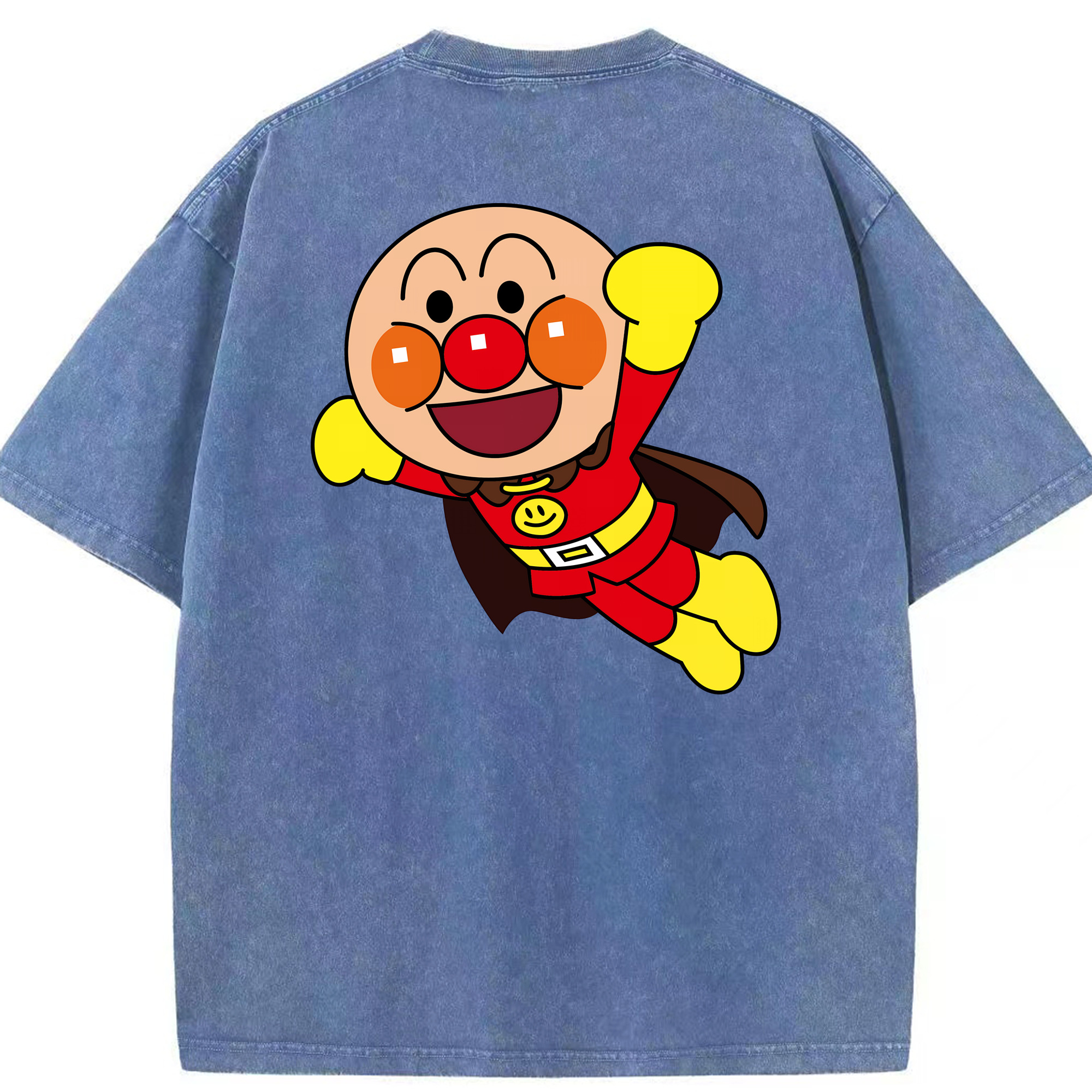 （画像用） アンパンマン Anpanman 綿100% ヴィンテージ風 半袖Tシャツ（背面プリント）