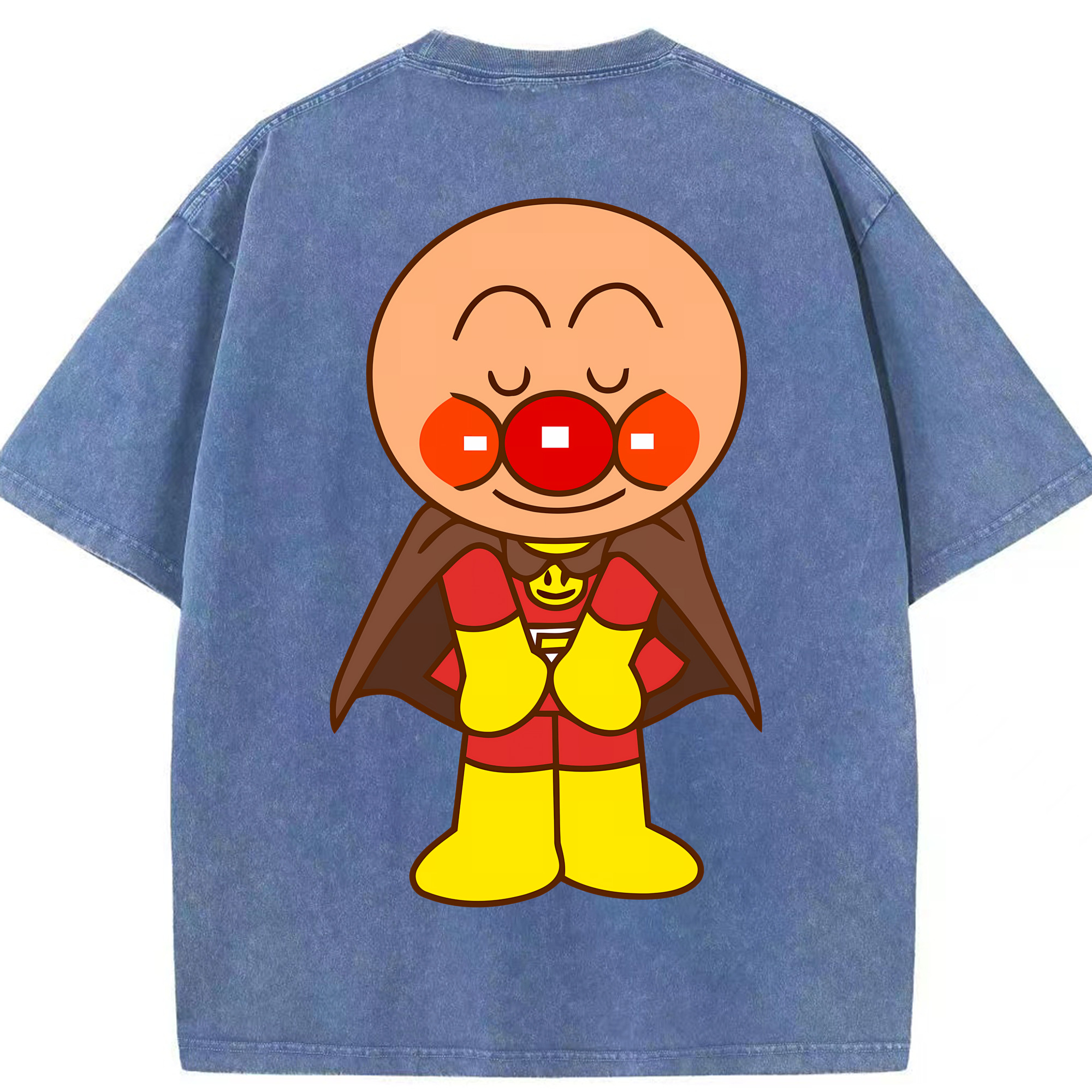 （画像用） アンパンマン Anpanman 綿100% ヴィンテージ風 半袖Tシャツ（背面プリント）