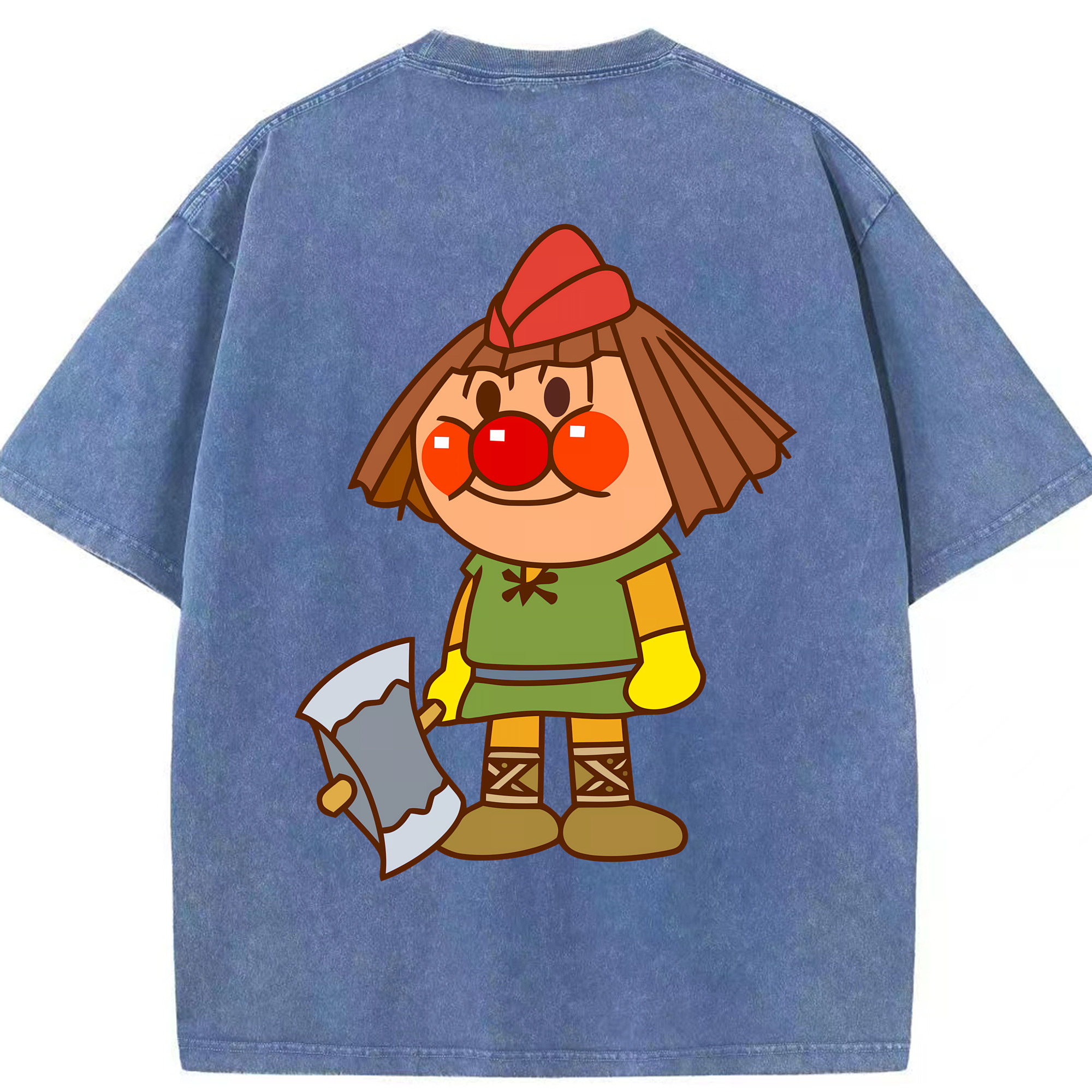 （画像用） アンパンマン Anpanman 綿100% ヴィンテージ風 半袖Tシャツ（背面プリント）