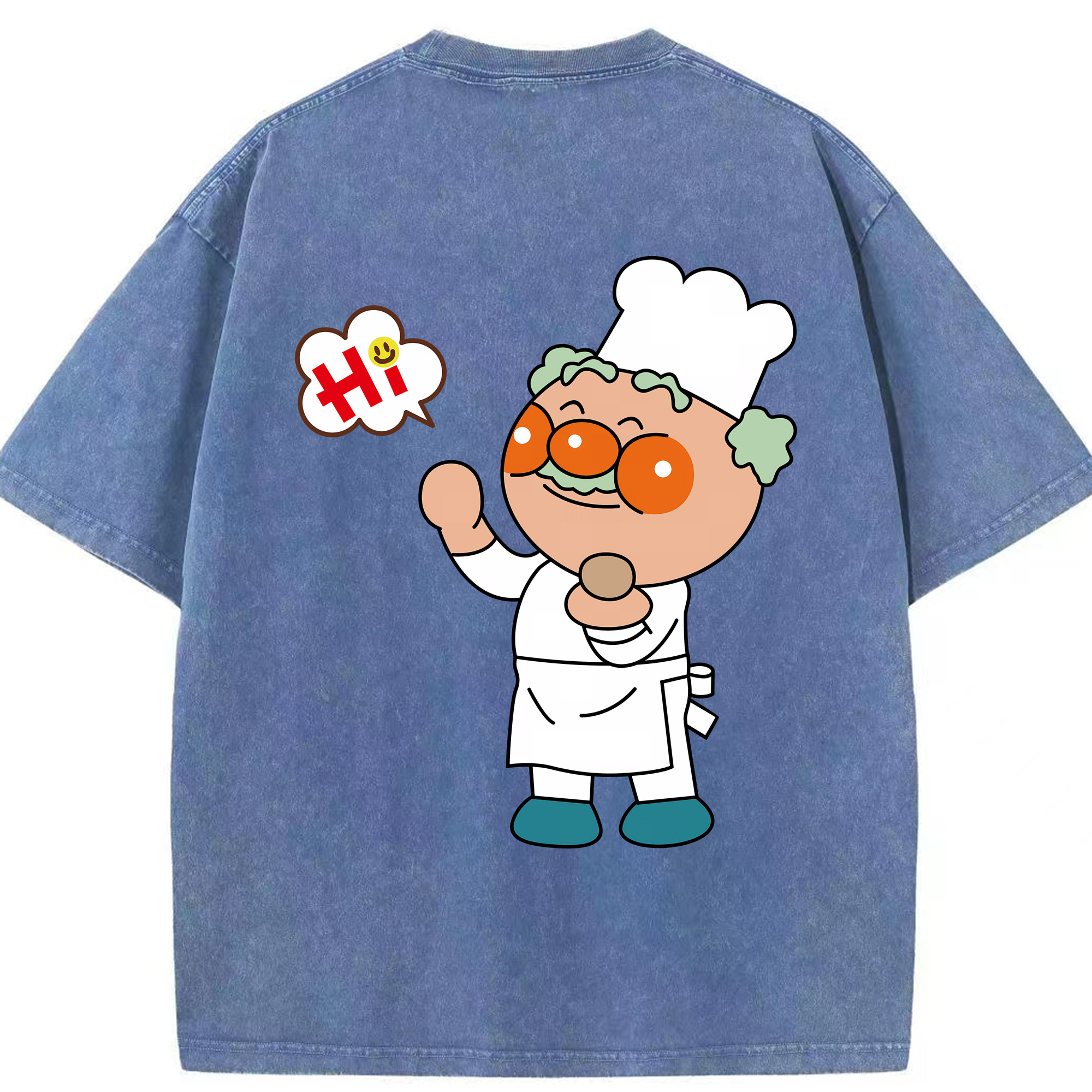 （画像用） アンパンマン Anpanman 綿100% ヴィンテージ風 半袖Tシャツ（背面プリント）