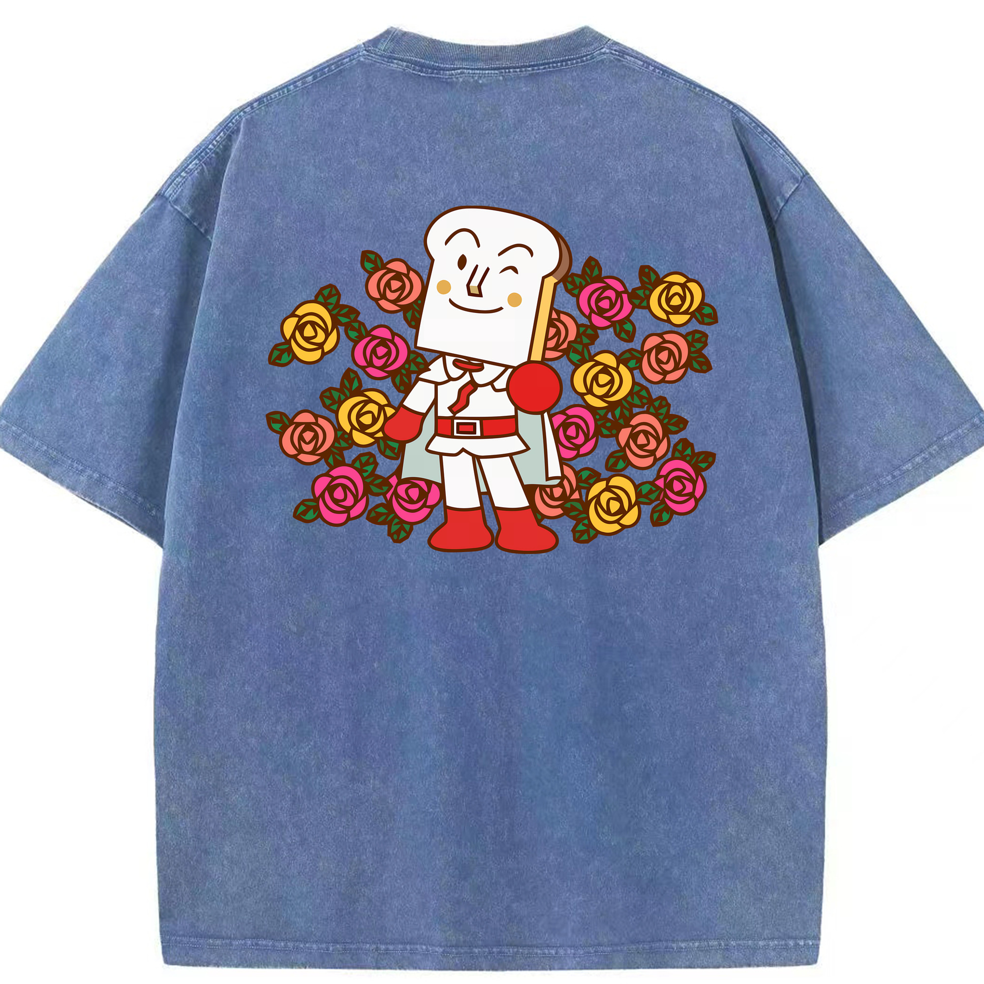 （画像用） アンパンマン Anpanman 綿100% ヴィンテージ風 半袖Tシャツ（背面プリント）