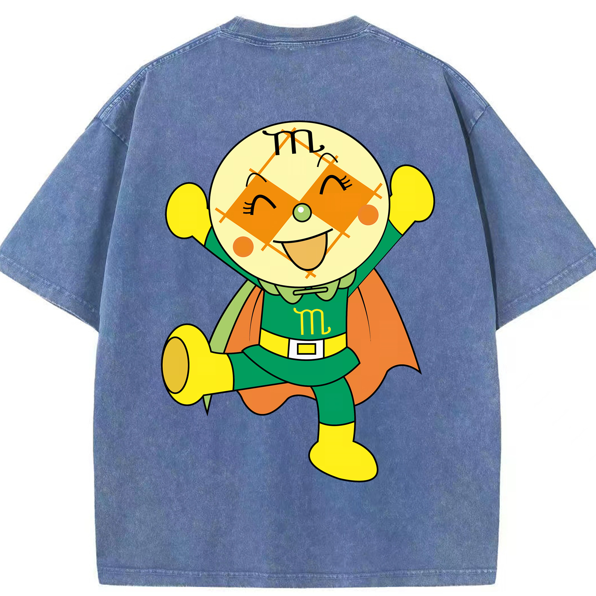 （画像用） アンパンマン Anpanman 綿100% ヴィンテージ風 半袖Tシャツ（背面プリント）