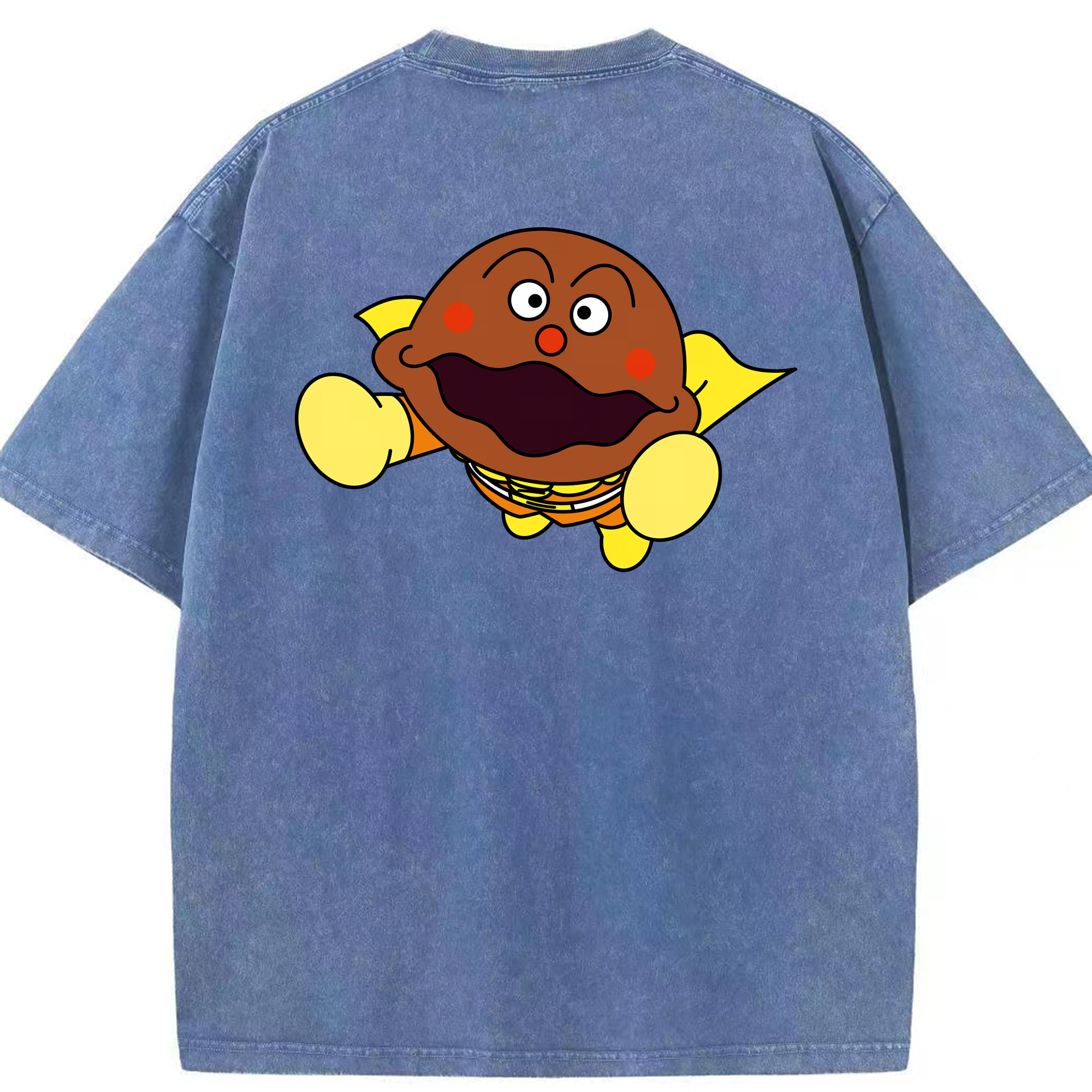 （画像用） アンパンマン Anpanman 綿100% ヴィンテージ風 半袖Tシャツ（背面プリント）