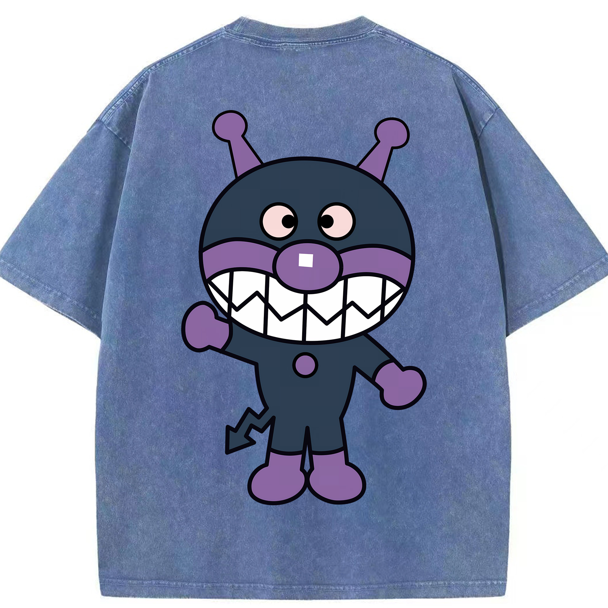 （画像用） アンパンマン Anpanman 綿100% ヴィンテージ風 半袖Tシャツ（背面プリント）