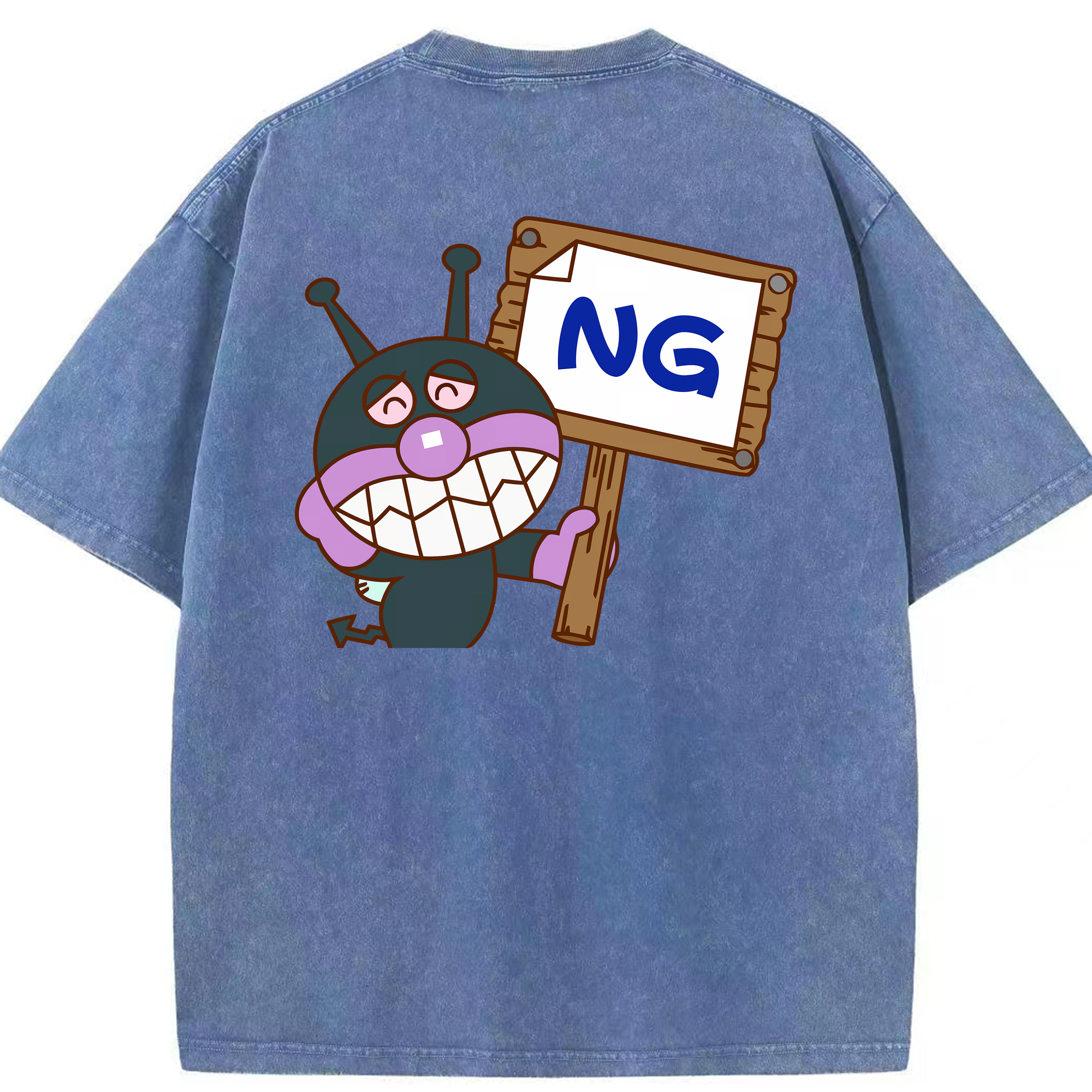 （画像用） アンパンマン Anpanman 綿100% ヴィンテージ風 半袖Tシャツ（背面プリント）