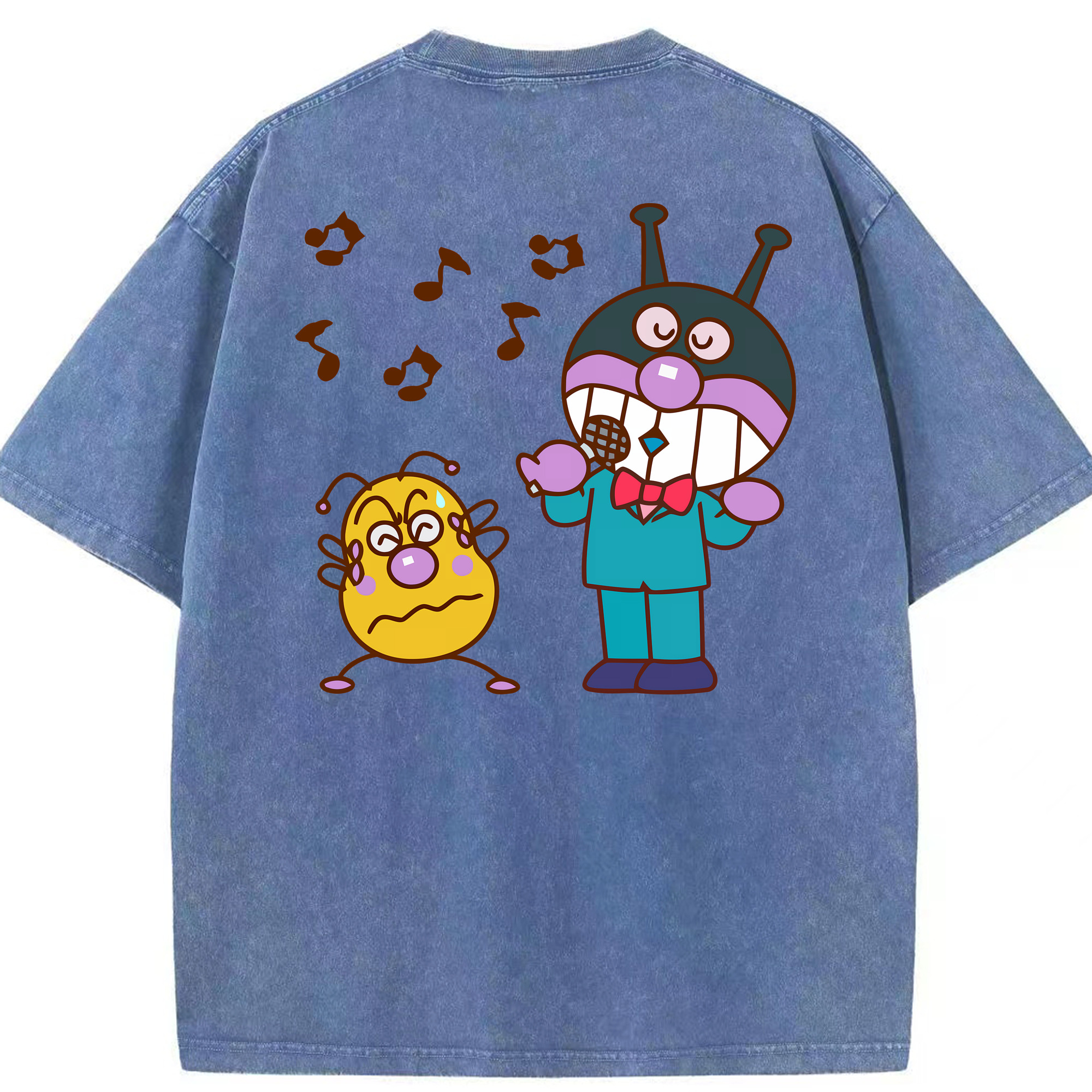 （画像用） アンパンマン Anpanman 綿100% ヴィンテージ風 半袖Tシャツ（背面プリント）
