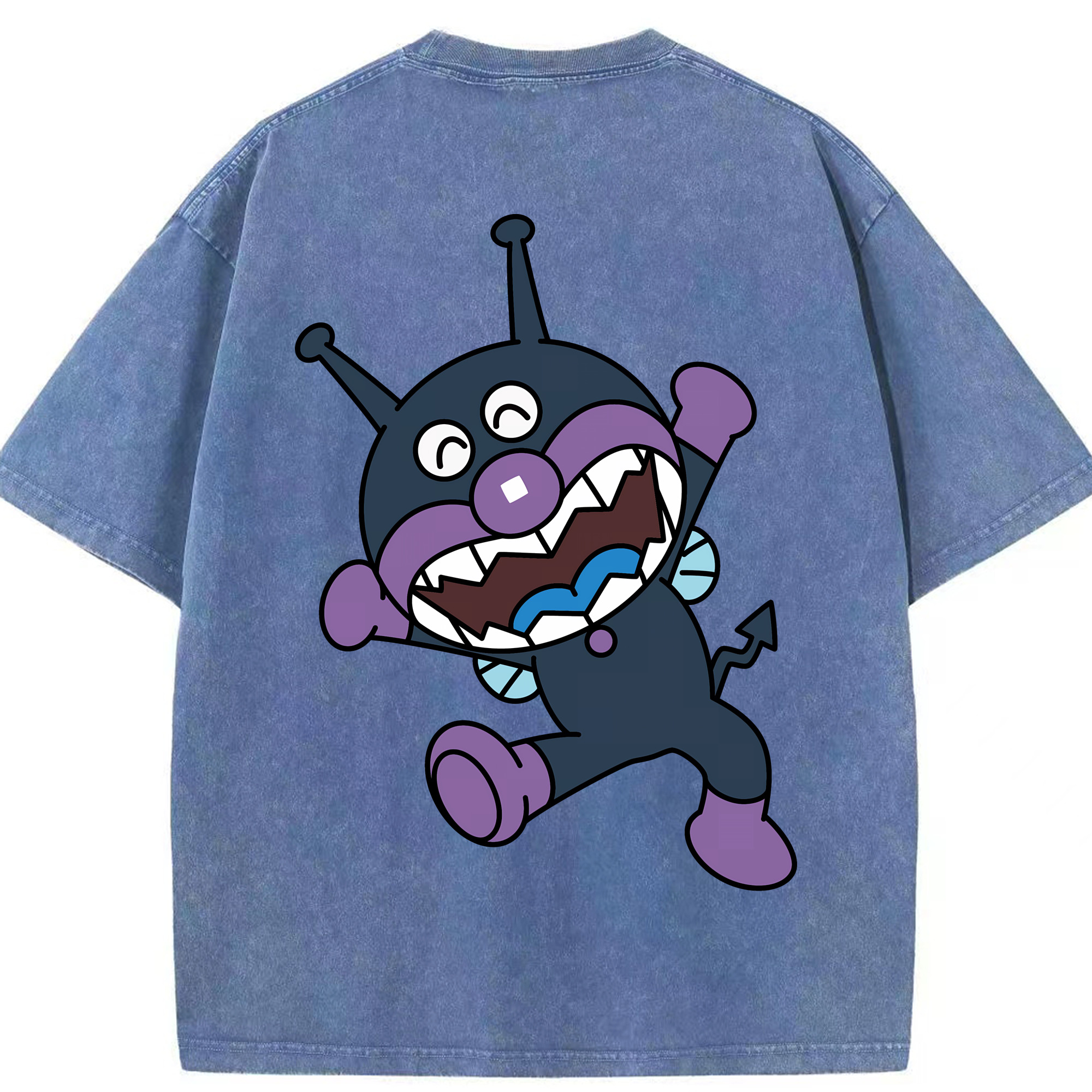（画像用） アンパンマン Anpanman 綿100% ヴィンテージ風 半袖Tシャツ（背面プリント）