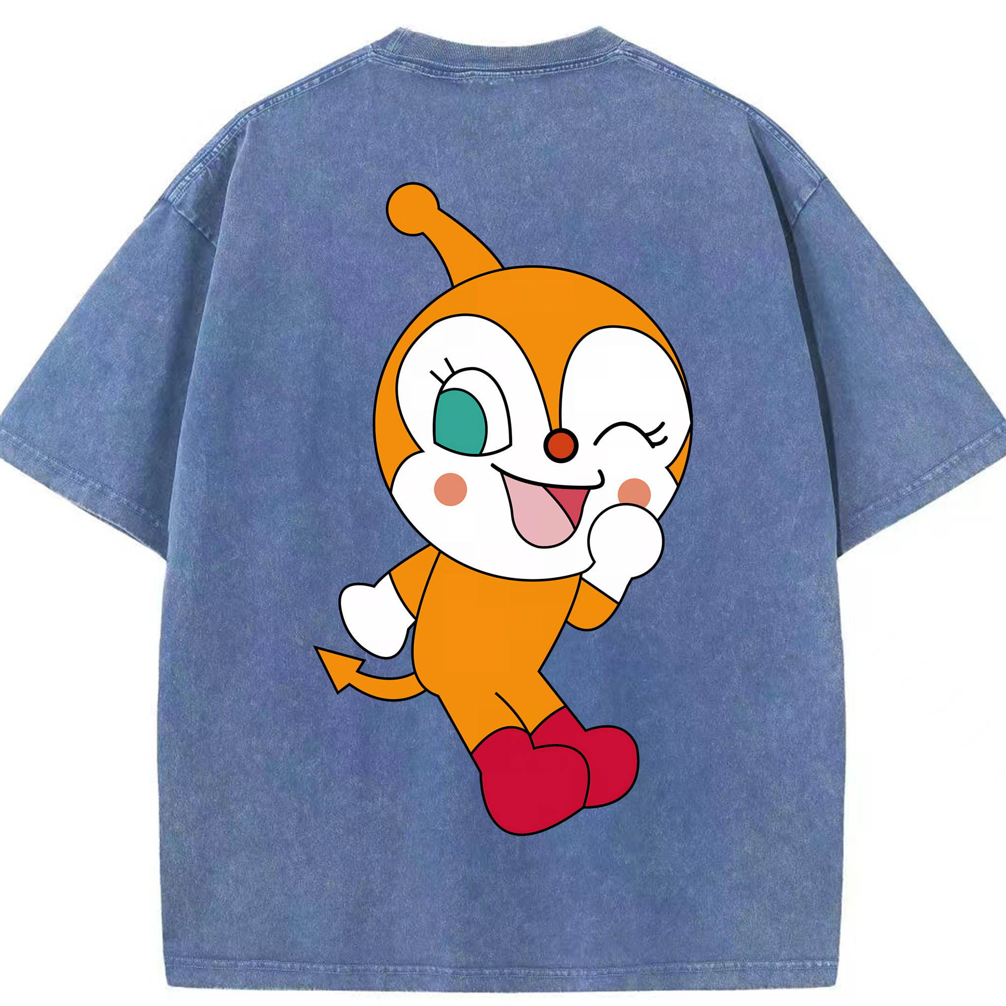（画像用） アンパンマン Anpanman 綿100% ヴィンテージ風 半袖Tシャツ（背面プリント）