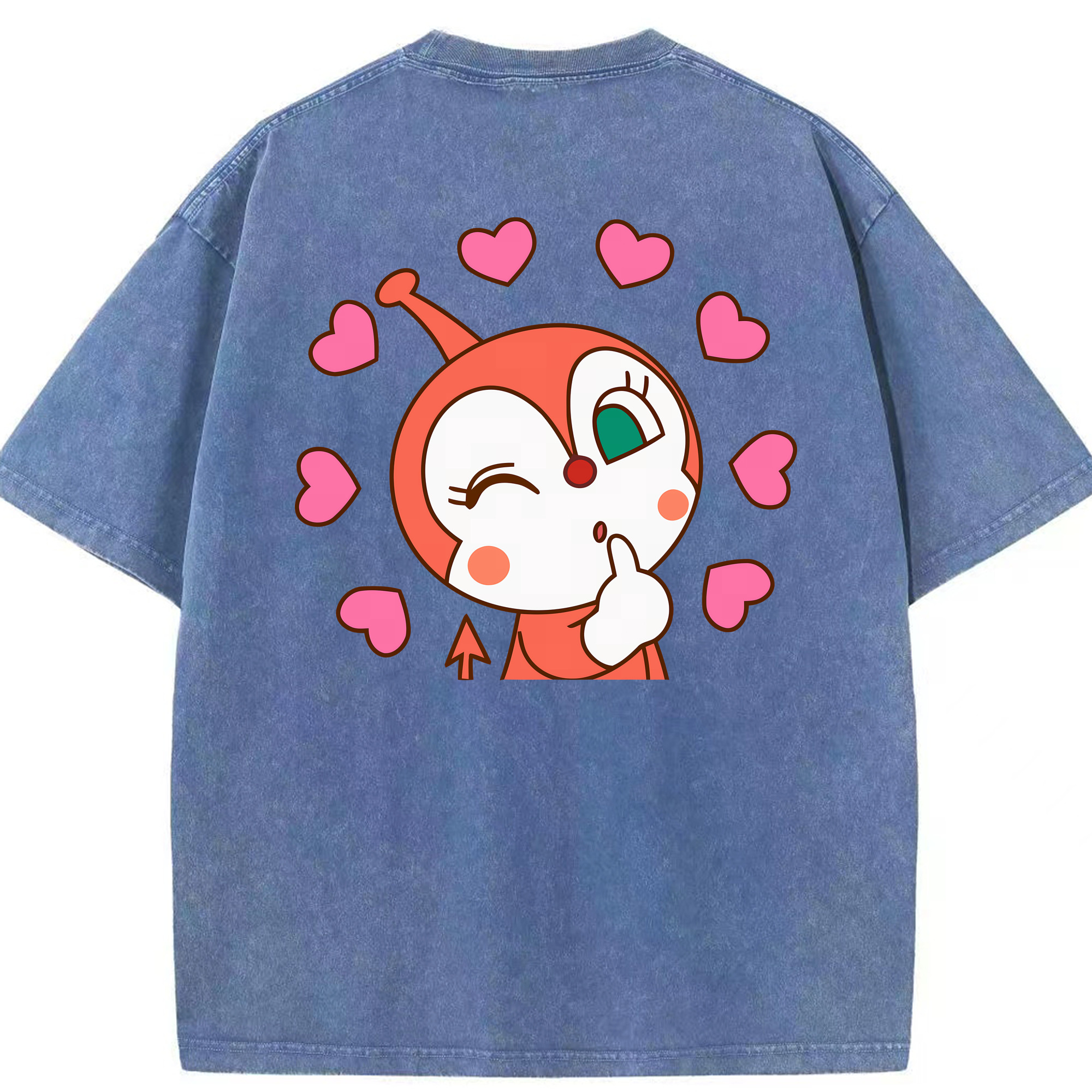 （画像用） アンパンマン Anpanman 綿100% ヴィンテージ風 半袖Tシャツ（背面プリント）