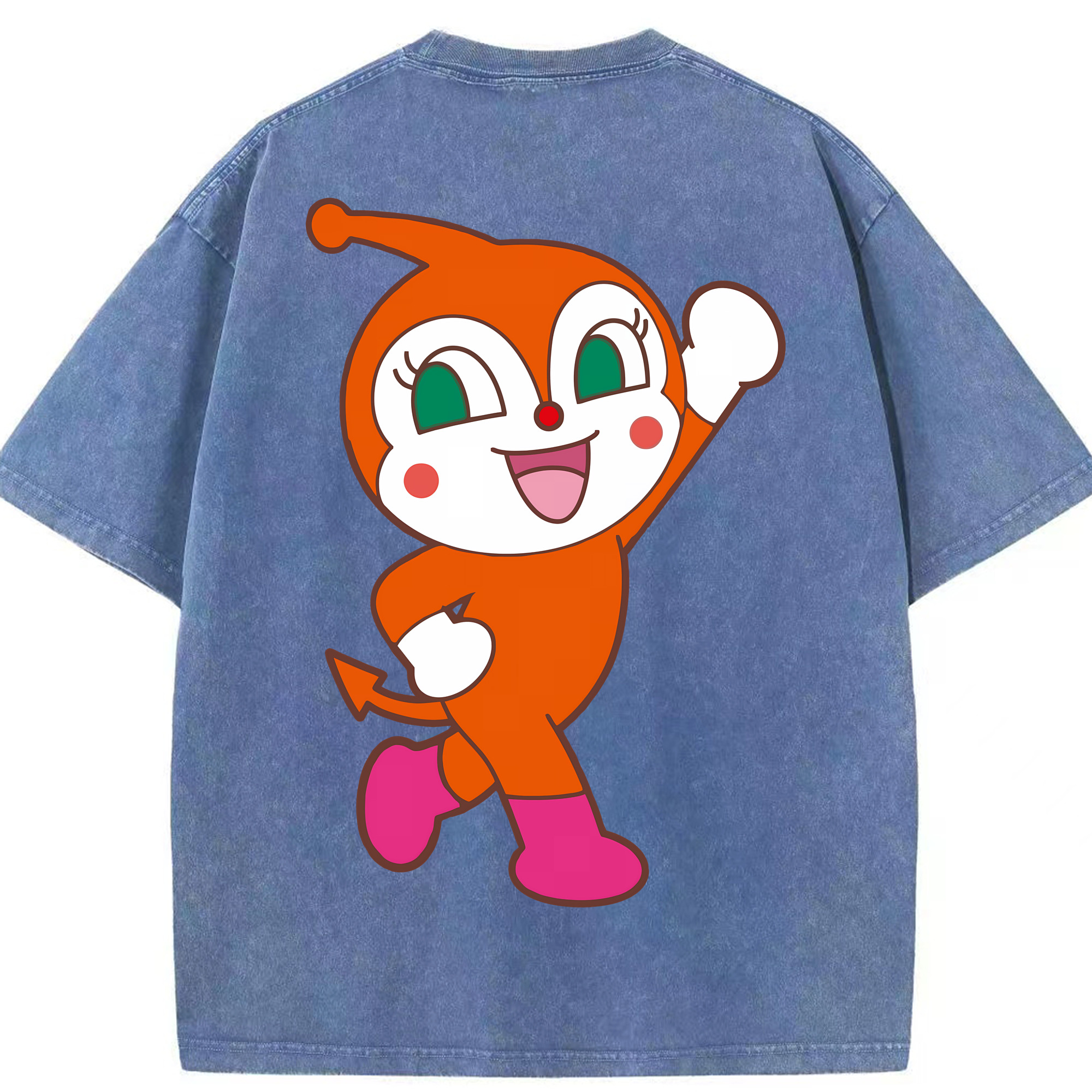 （画像用） アンパンマン Anpanman 綿100% ヴィンテージ風 半袖Tシャツ（背面プリント）
