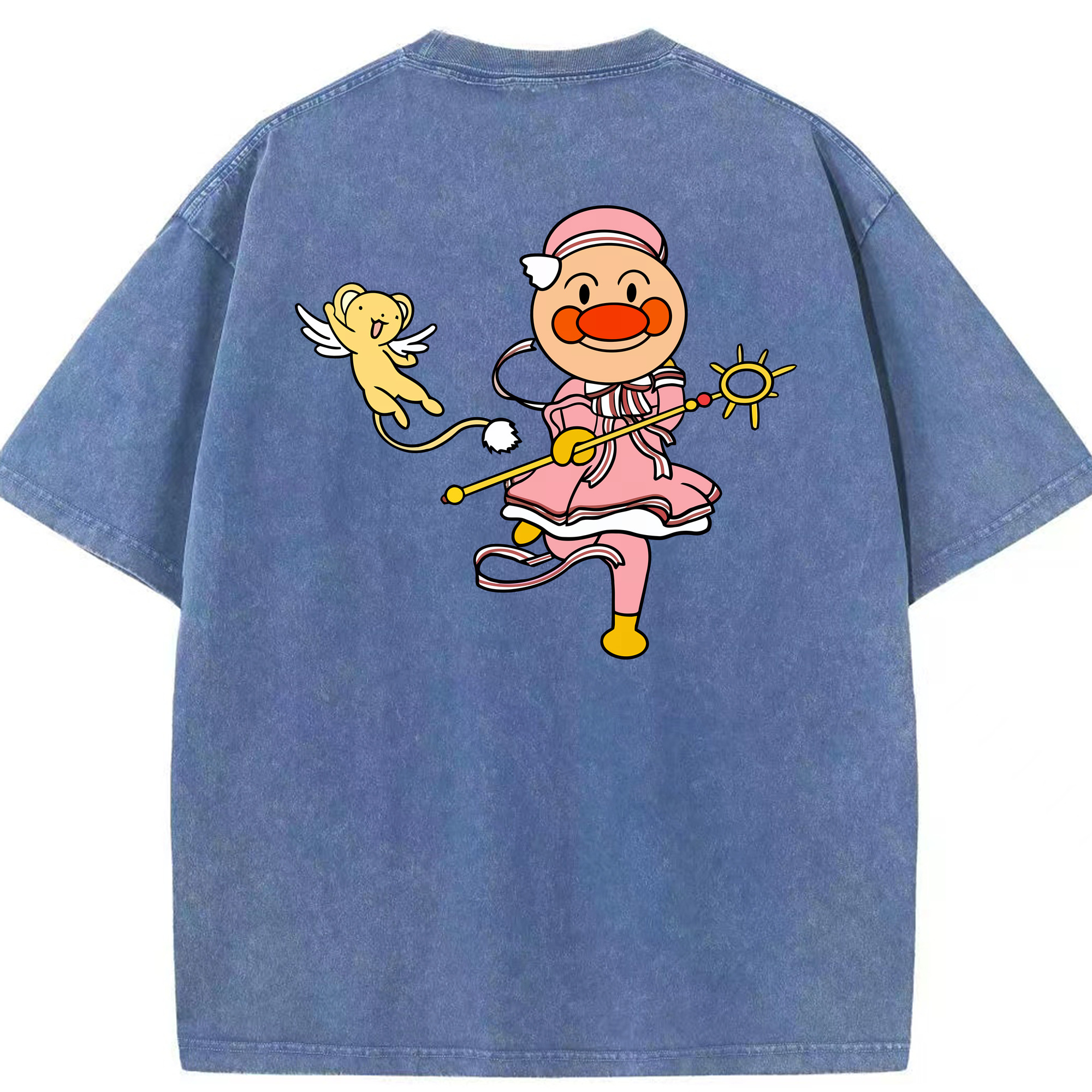 （画像用） アンパンマン Anpanman 綿100% ヴィンテージ風 半袖Tシャツ（背面プリント）