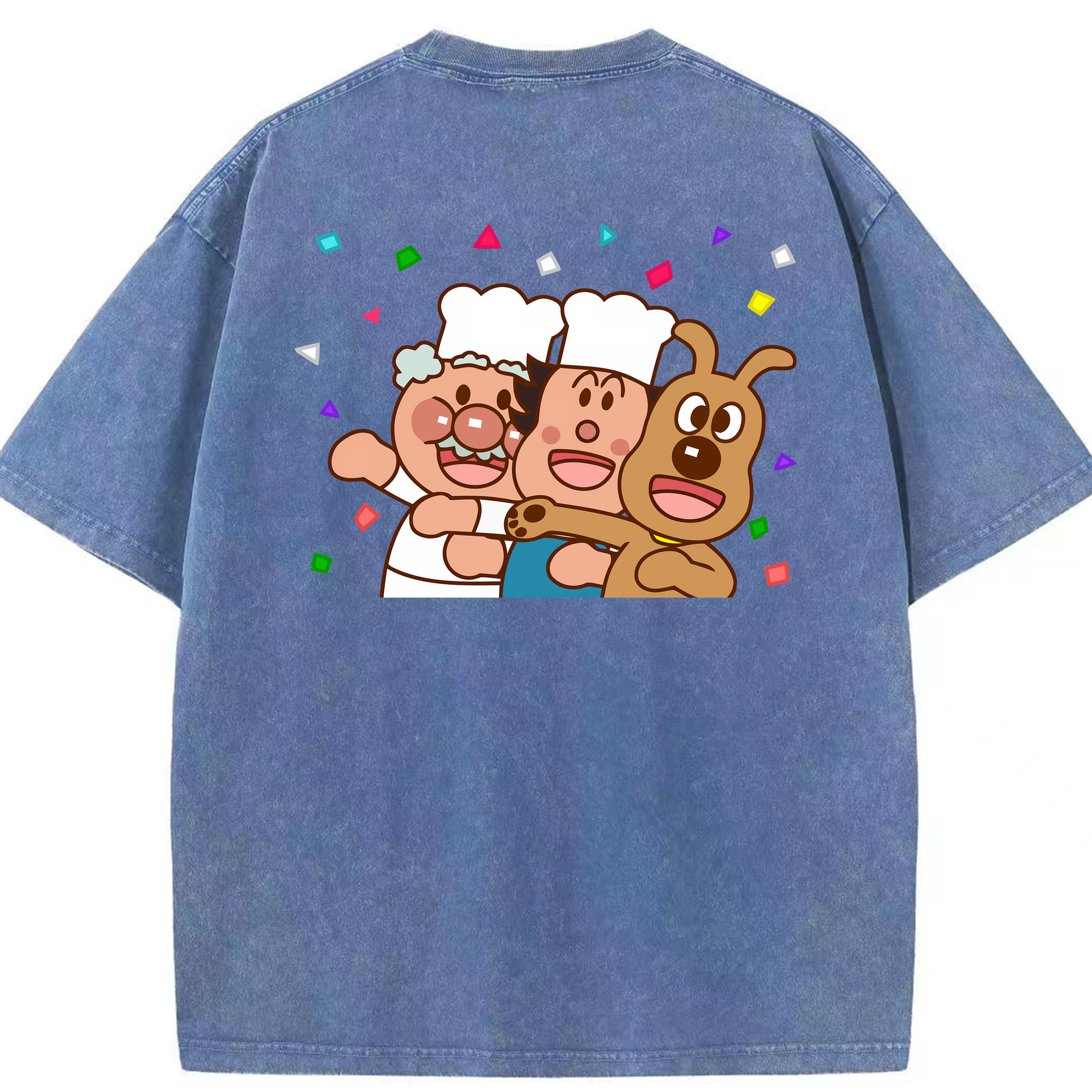 （画像用） アンパンマン Anpanman 綿100% ヴィンテージ風 半袖Tシャツ（背面プリント）