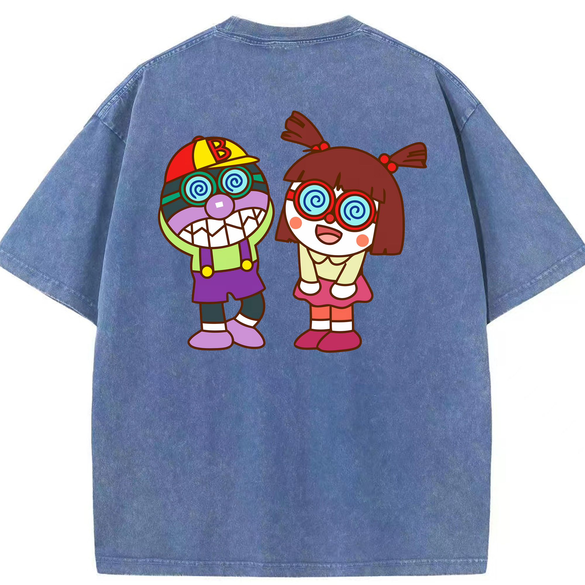 （画像用） アンパンマン Anpanman 綿100% ヴィンテージ風 半袖Tシャツ（背面プリント）
