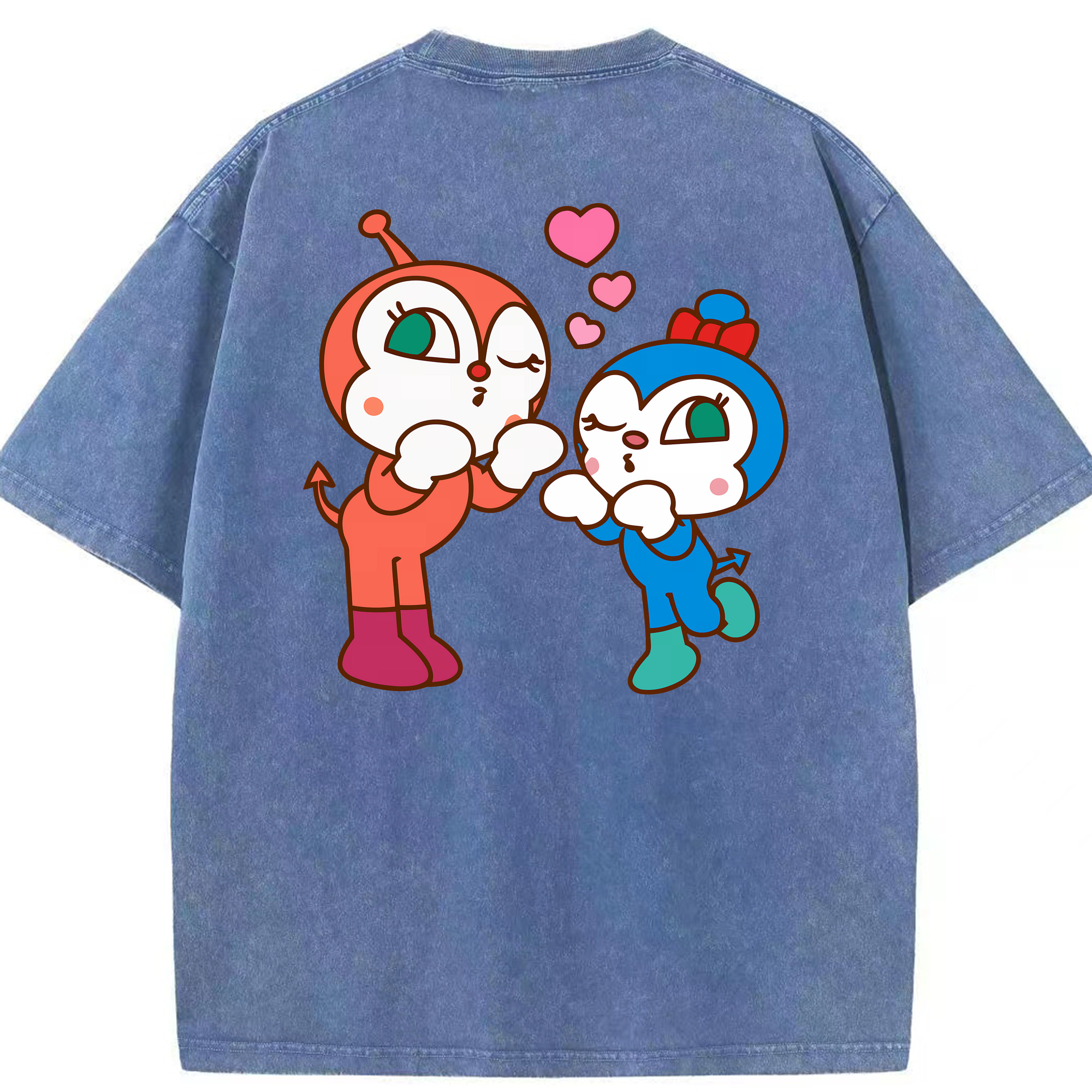 （画像用） アンパンマン Anpanman 綿100% ヴィンテージ風 半袖Tシャツ（背面プリント）