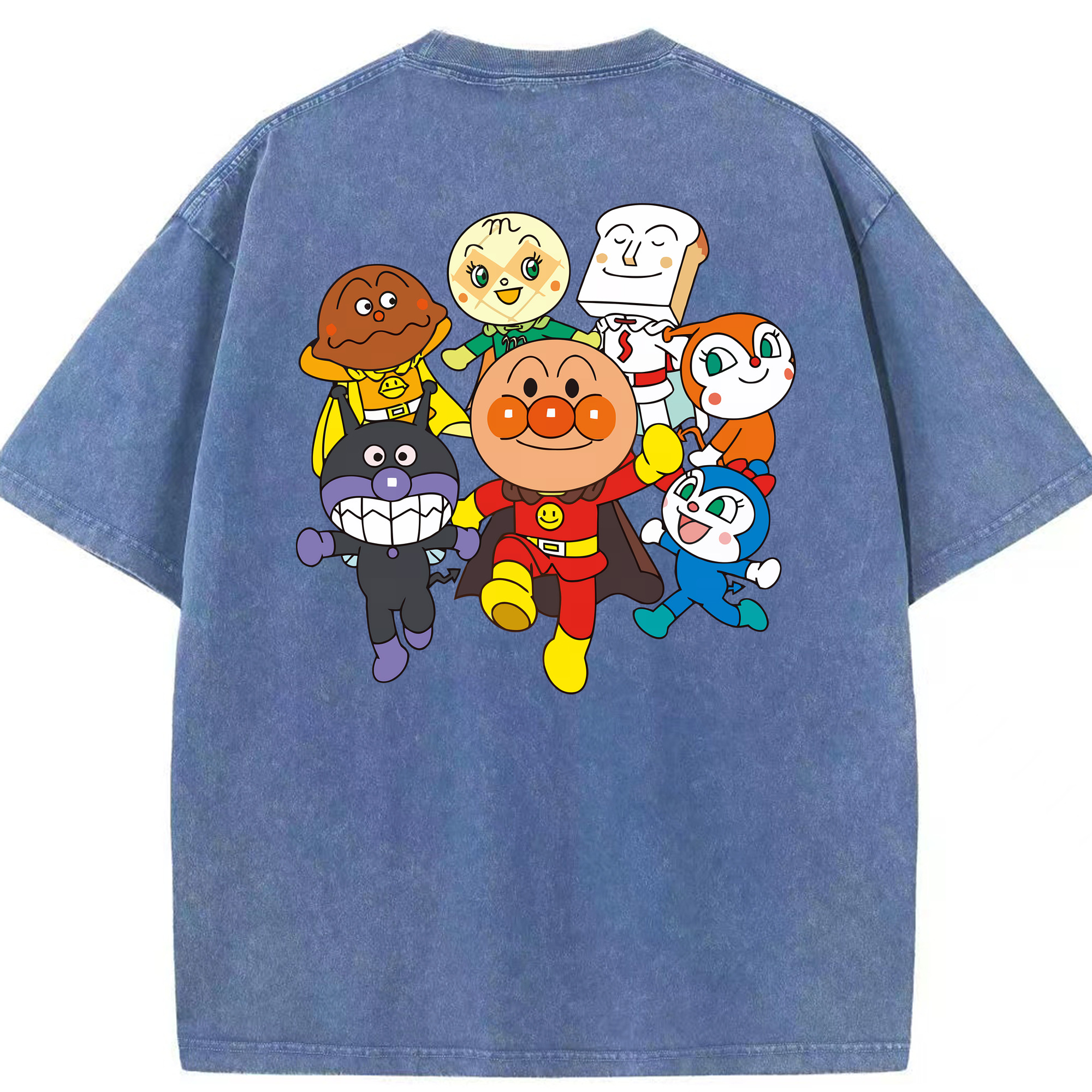 （画像用） アンパンマン Anpanman 綿100% ヴィンテージ風 半袖Tシャツ（背面プリント）