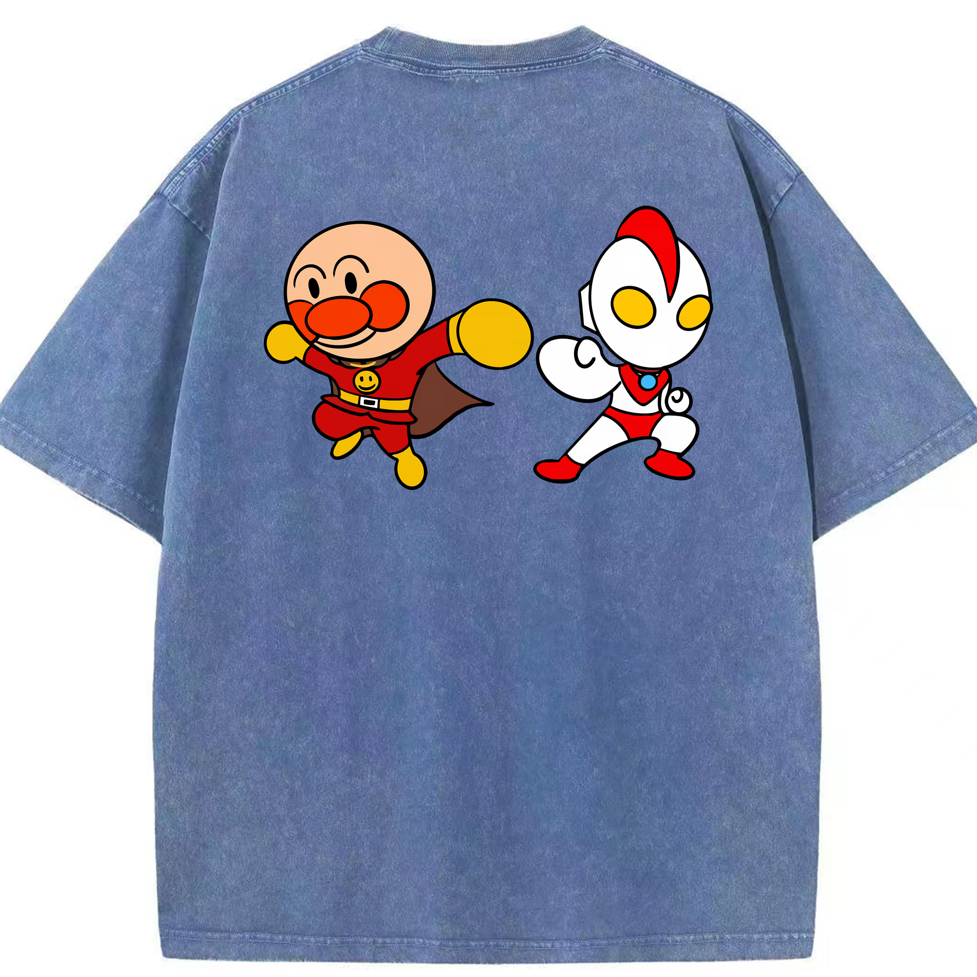（画像用） アンパンマン Anpanman 綿100% ヴィンテージ風 半袖Tシャツ（背面プリント）