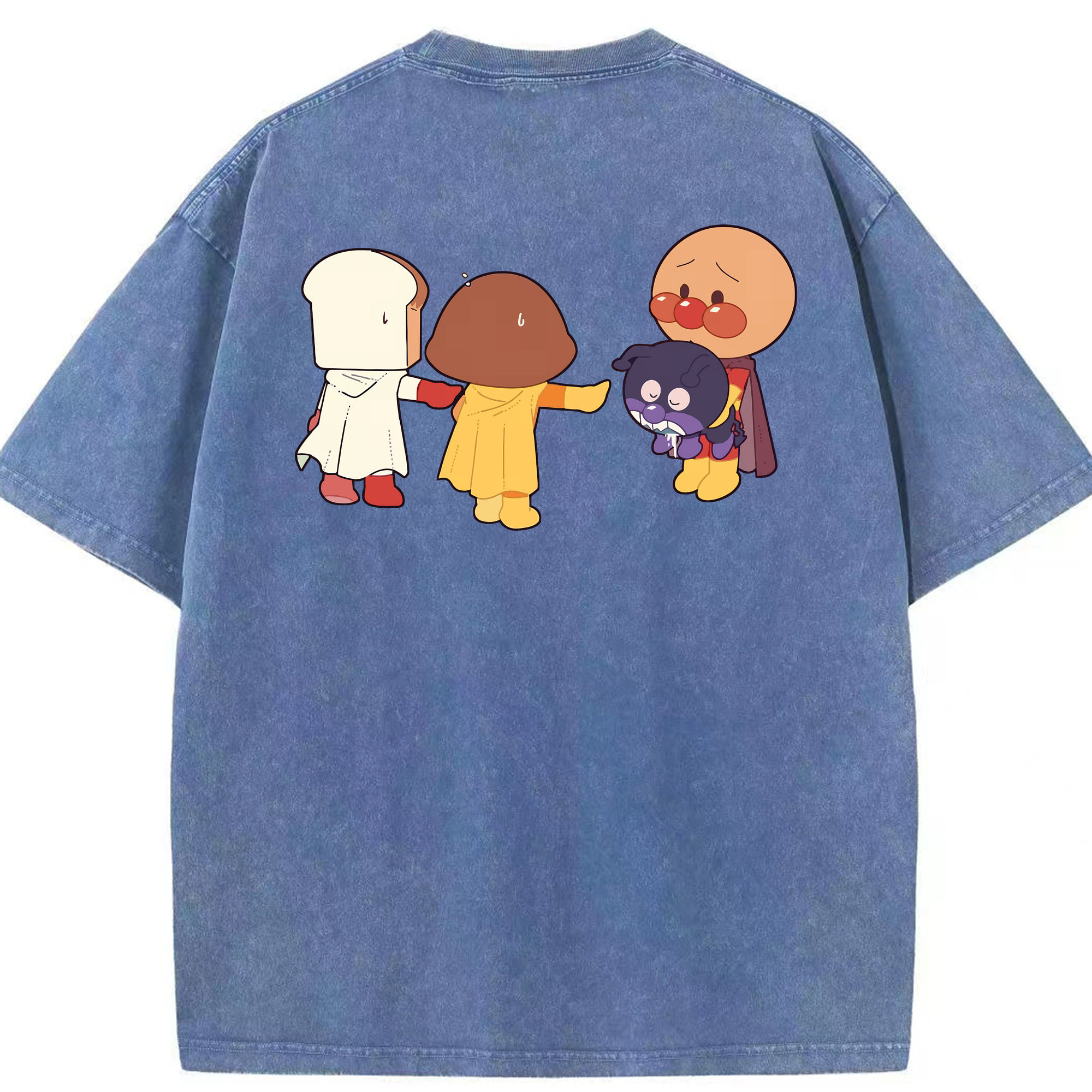 （画像用） アンパンマン Anpanman 綿100% ヴィンテージ風 半袖Tシャツ（背面プリント）