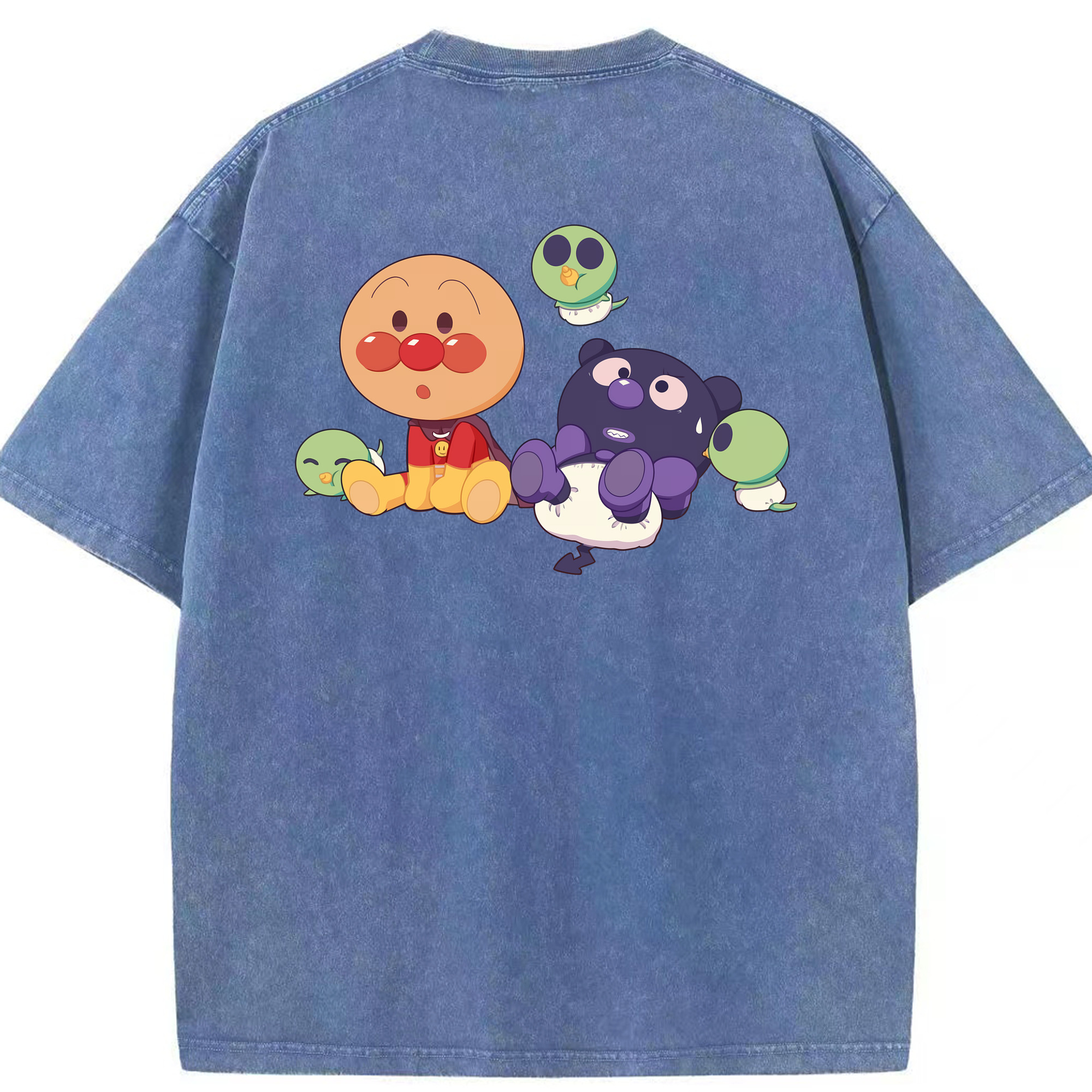 （画像用） アンパンマン Anpanman 綿100% ヴィンテージ風 半袖Tシャツ（背面プリント）