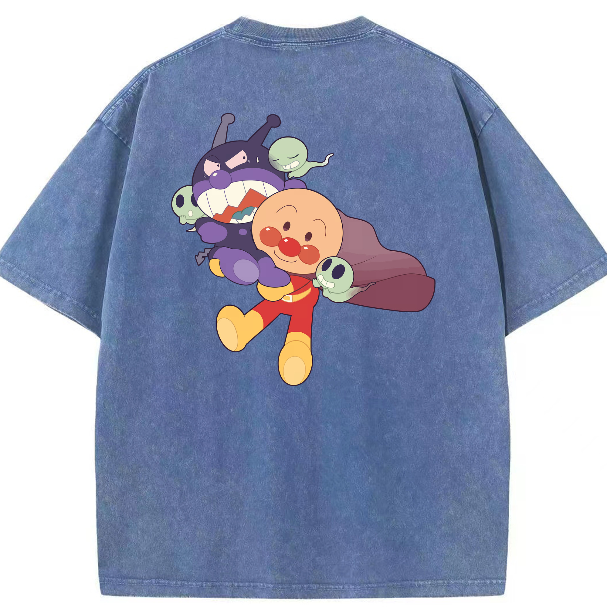 （画像用） アンパンマン Anpanman 綿100% ヴィンテージ風 半袖Tシャツ（背面プリント）