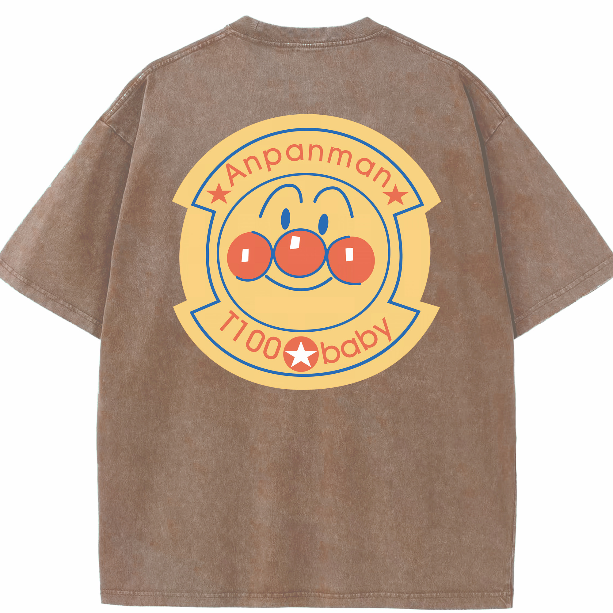 （画像用） アンパンマン Anpanman 綿100% ヴィンテージ風 半袖Tシャツ（背面プリント）