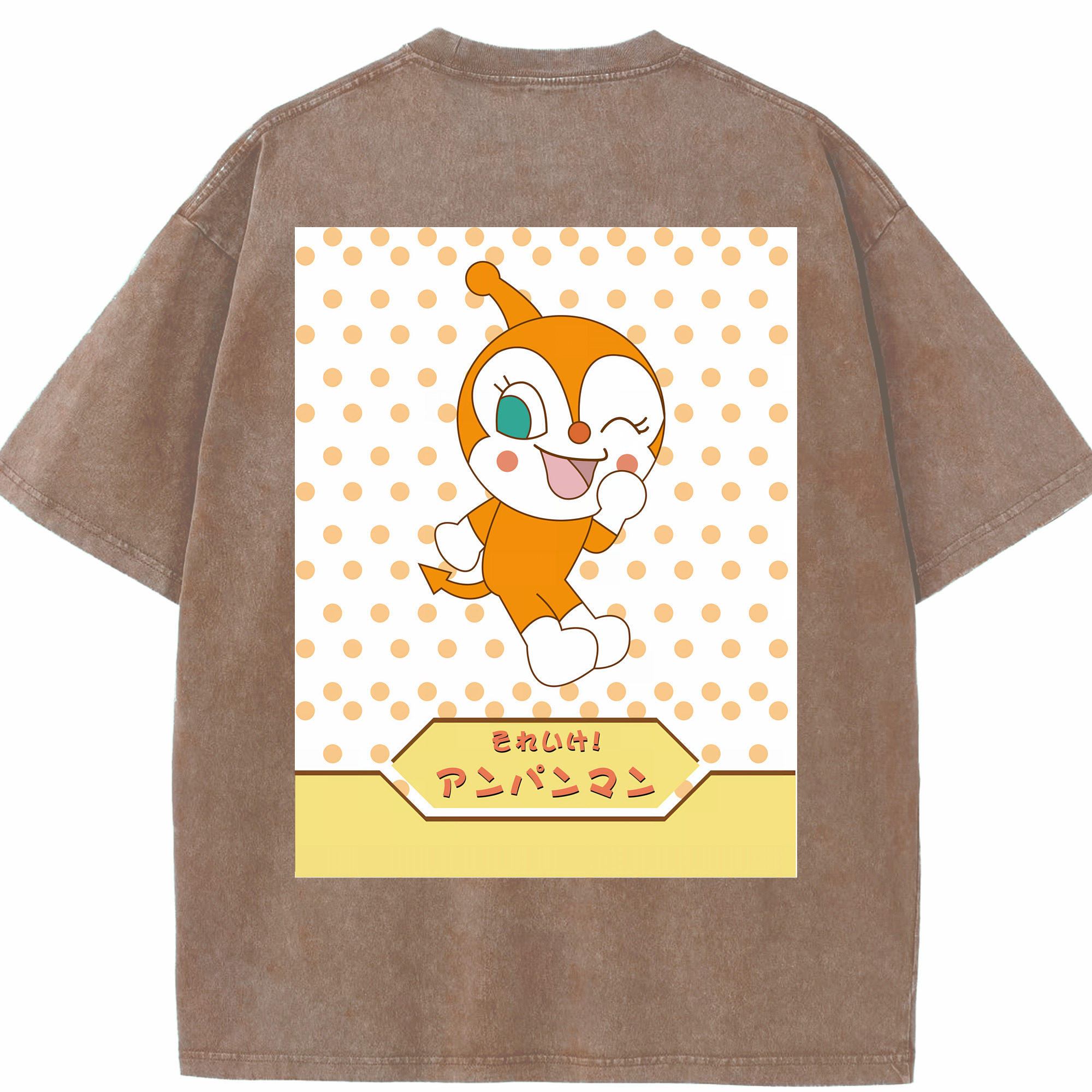（画像用） アンパンマン Anpanman 綿100% ヴィンテージ風 半袖Tシャツ（背面プリント）