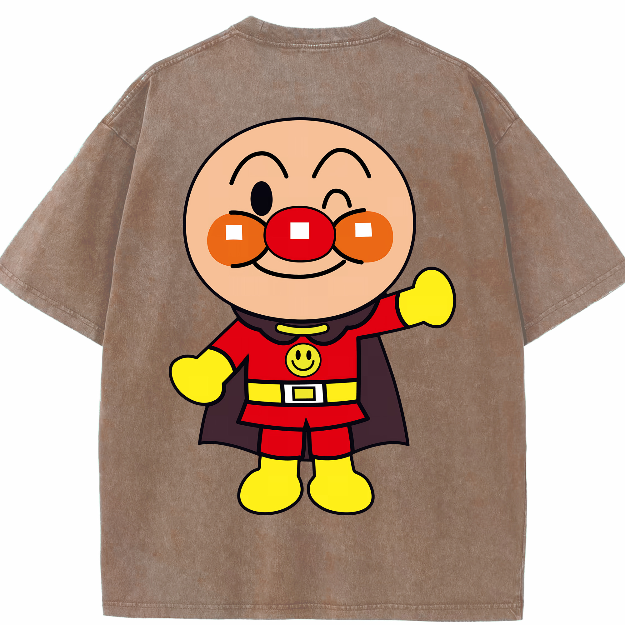 （画像用） アンパンマン Anpanman 綿100% ヴィンテージ風 半袖Tシャツ（背面プリント）