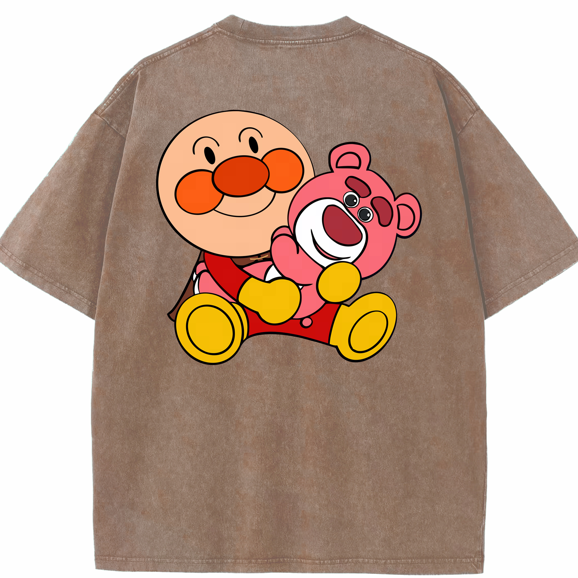 （画像用） アンパンマン Anpanman 綿100% ヴィンテージ風 半袖Tシャツ（背面プリント）