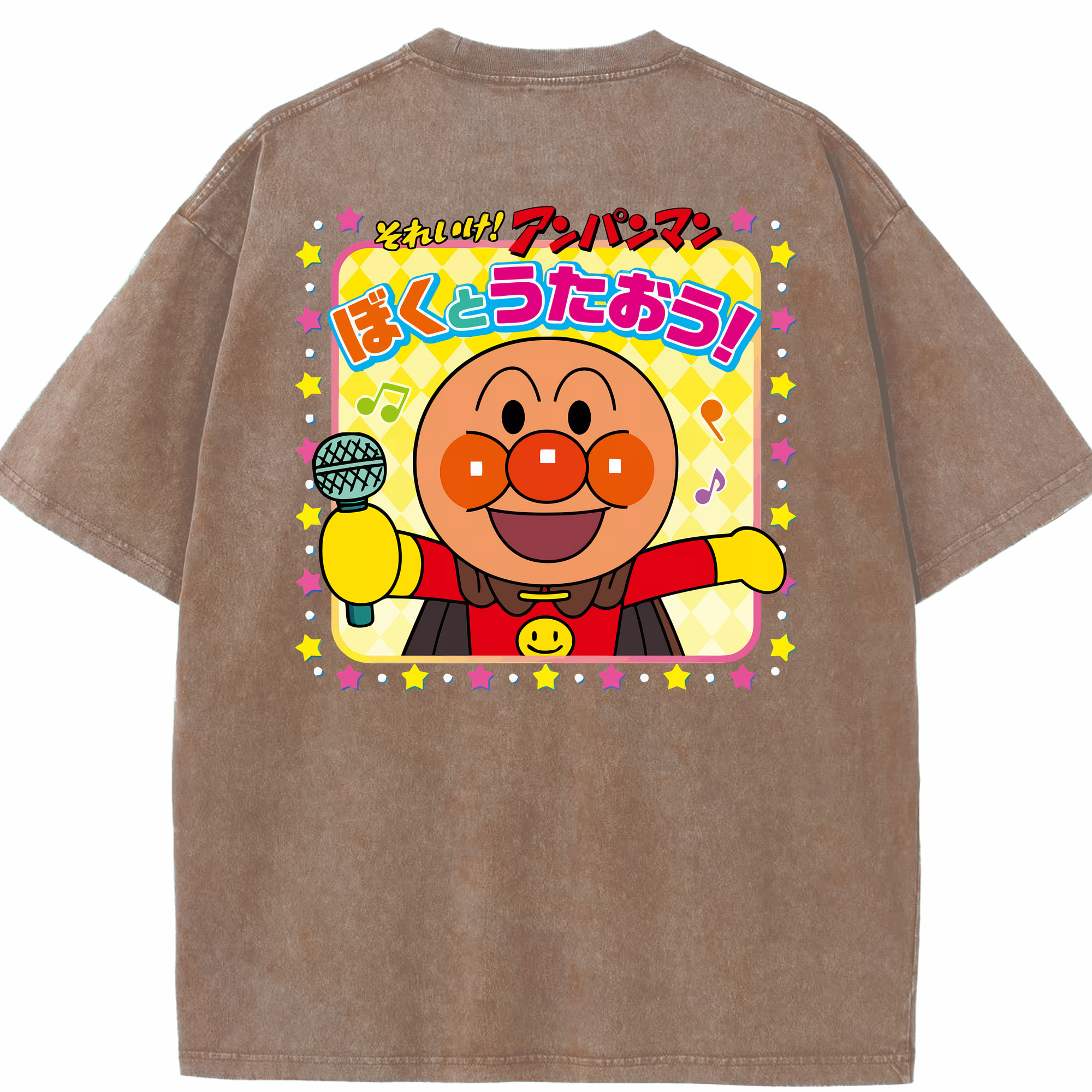（画像用） アンパンマン Anpanman 綿100% ヴィンテージ風 半袖Tシャツ（背面プリント）