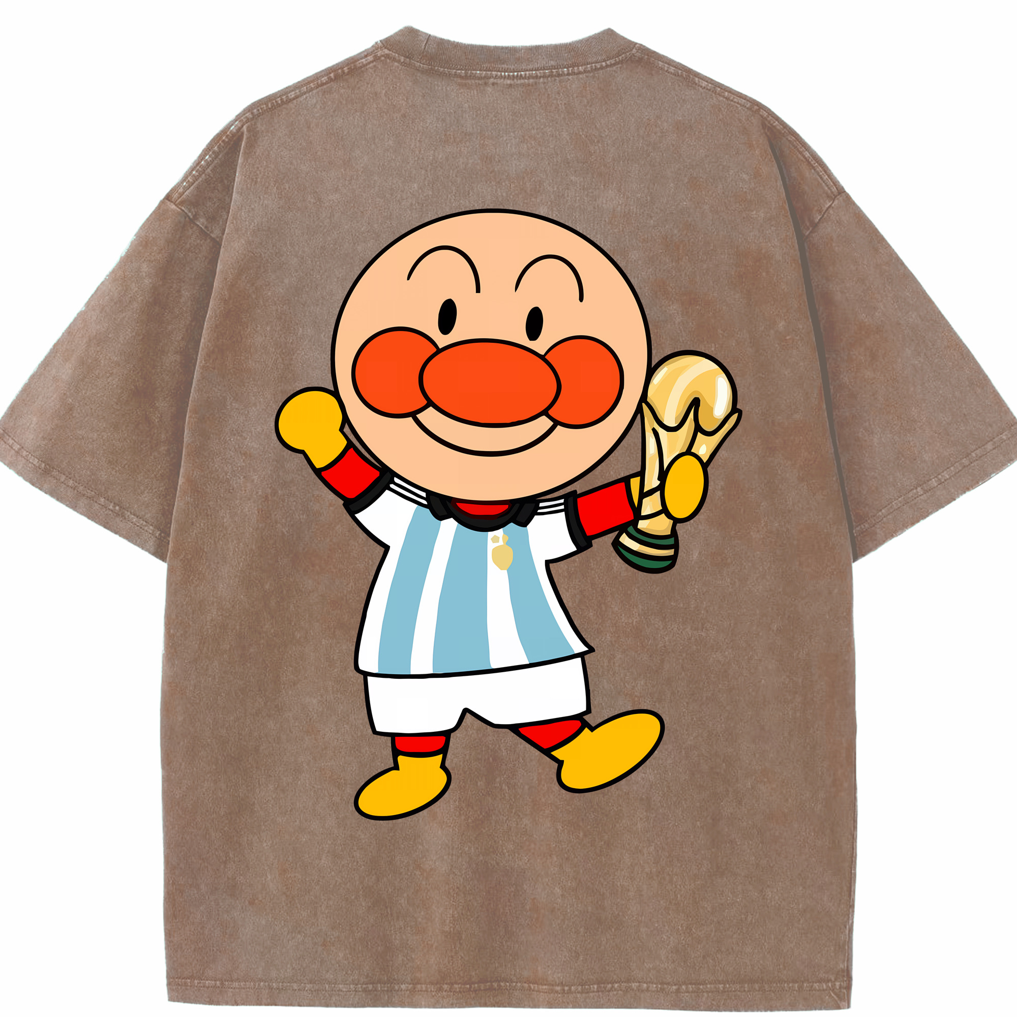 （画像用） アンパンマン Anpanman 綿100% ヴィンテージ風 半袖Tシャツ（背面プリント）