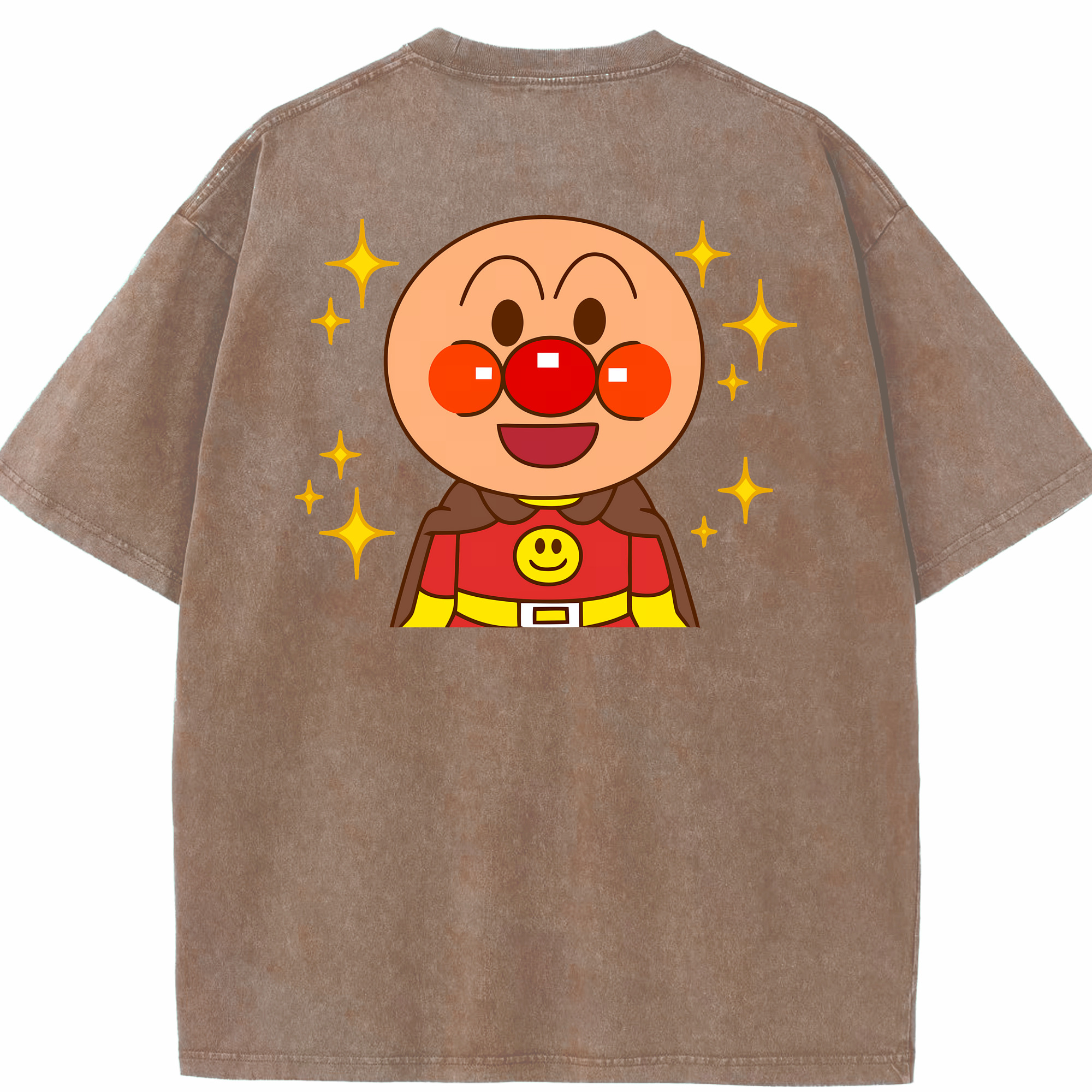 （画像用） アンパンマン Anpanman 綿100% ヴィンテージ風 半袖Tシャツ（背面プリント）