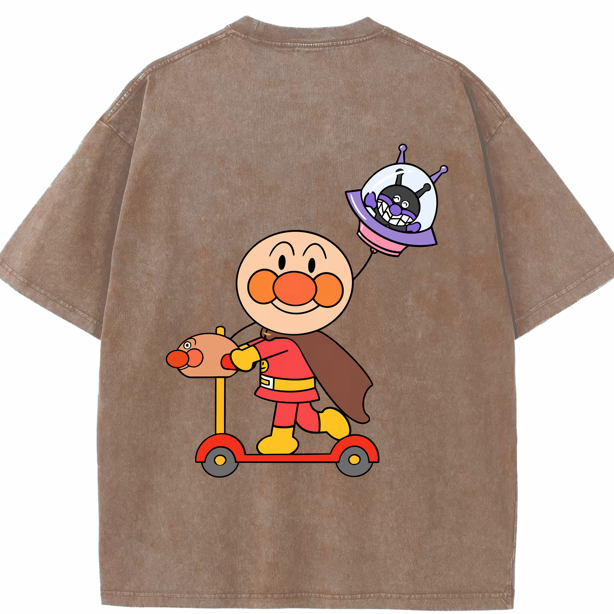（画像用） アンパンマン Anpanman 綿100% ヴィンテージ風 半袖Tシャツ（背面プリント）