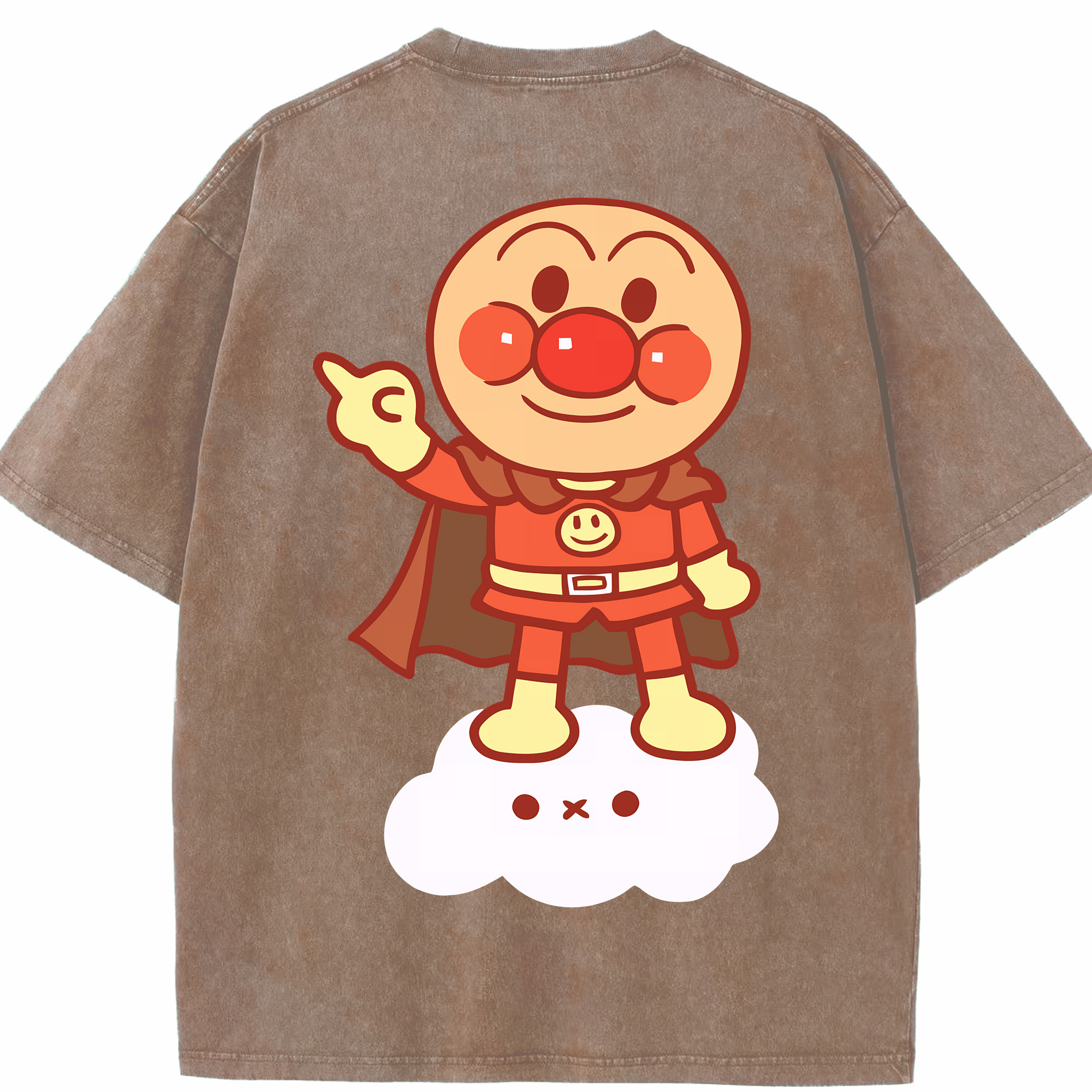 （画像用） アンパンマン Anpanman 綿100% ヴィンテージ風 半袖Tシャツ（背面プリント）