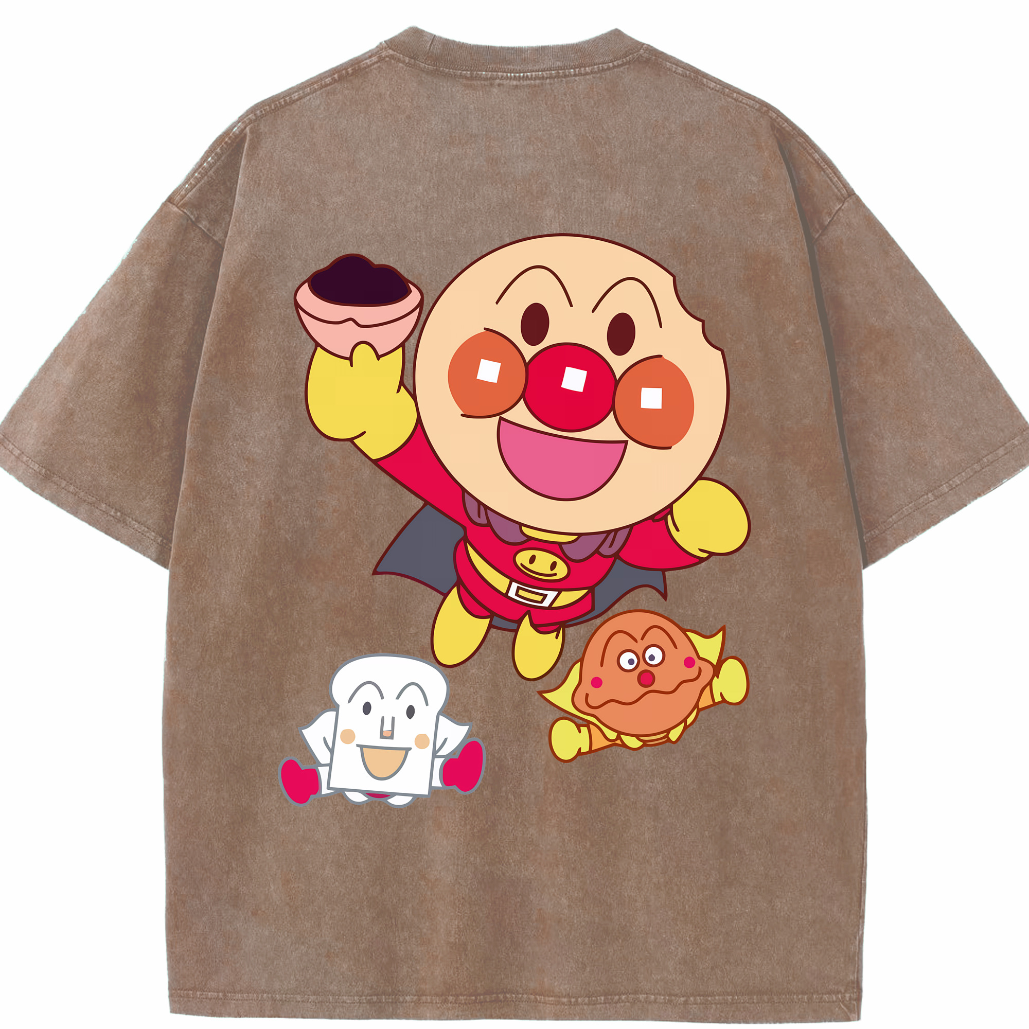 （画像用） アンパンマン Anpanman 綿100% ヴィンテージ風 半袖Tシャツ（背面プリント）