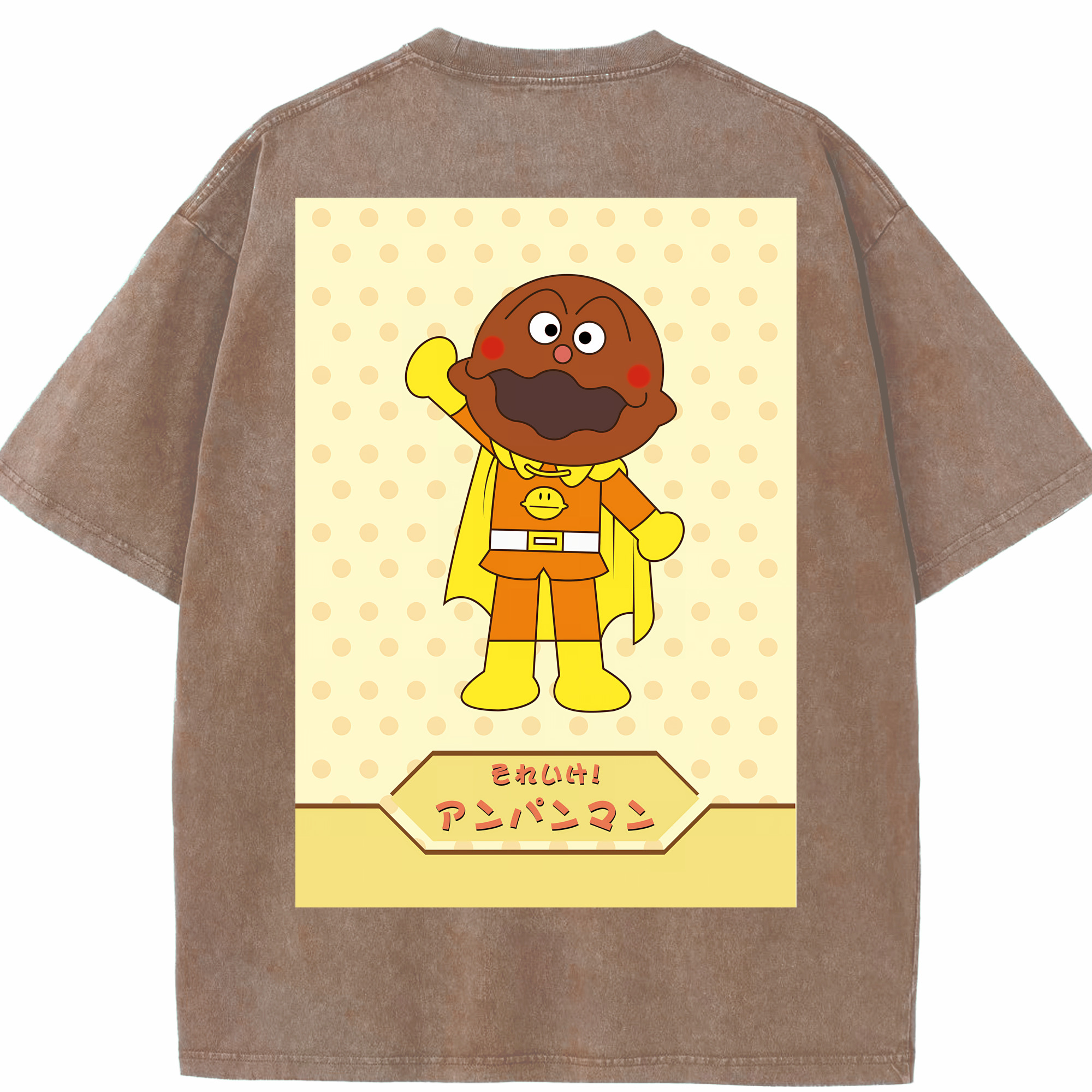（画像用） アンパンマン Anpanman 綿100% ヴィンテージ風 半袖Tシャツ（背面プリント）