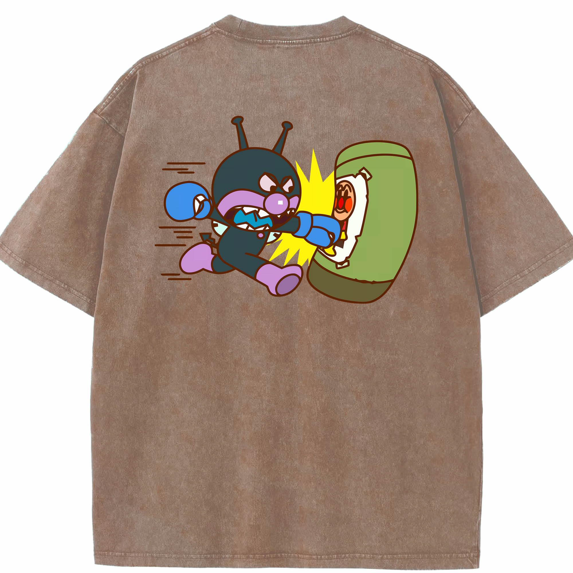 （画像用） アンパンマン Anpanman 綿100% ヴィンテージ風 半袖Tシャツ（背面プリント）